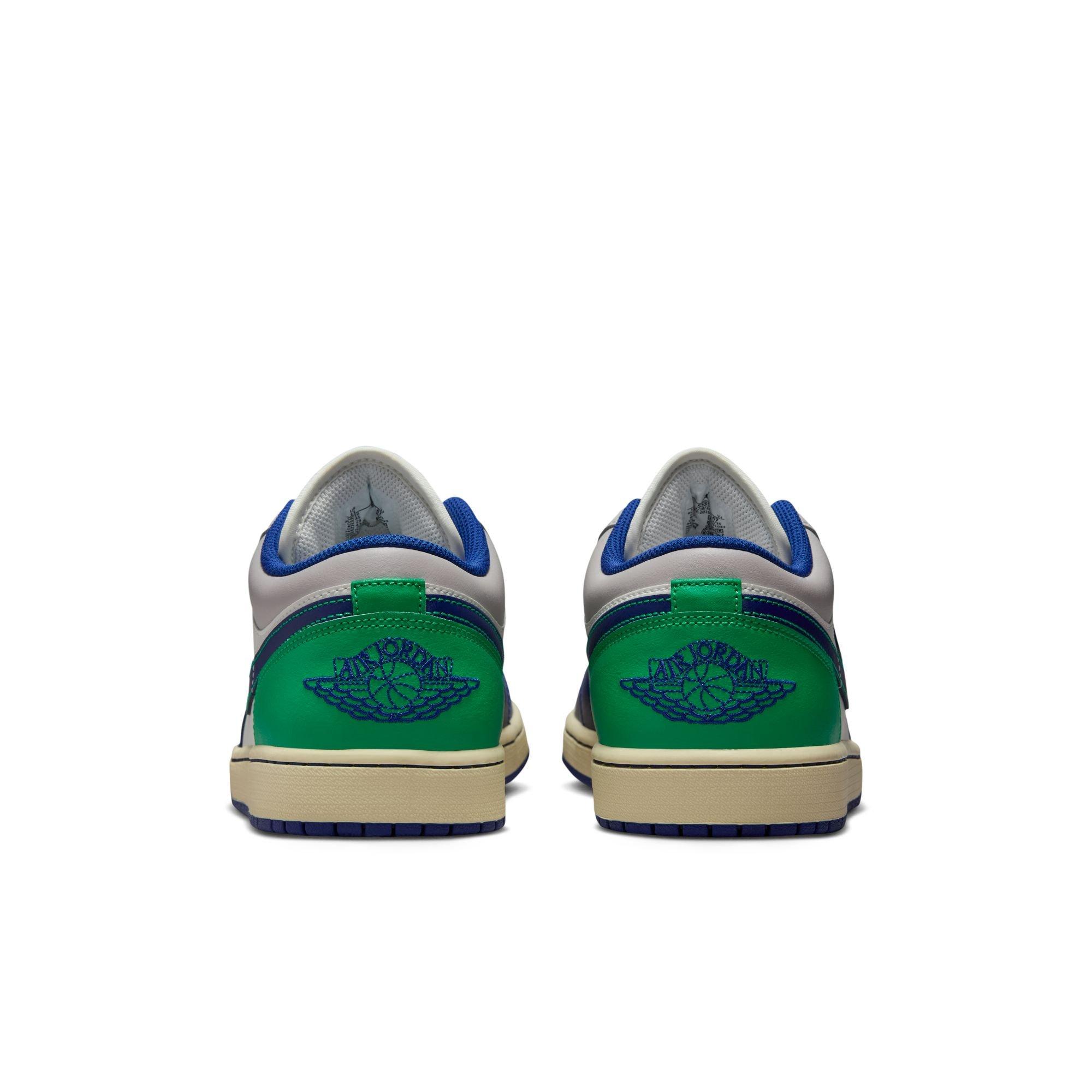 Jordan 1 Low "Sail/Deep Royal Blue/Stadium Green" Men's Shoe - ROYAL/GREEN Thumbnail View 7