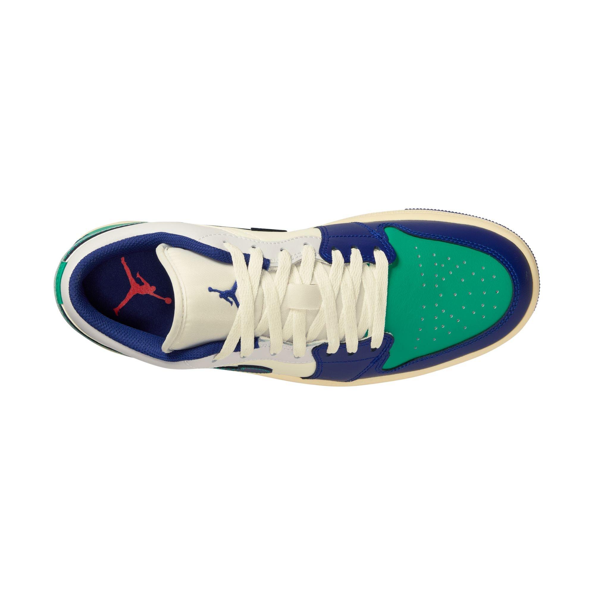 Jordan 1 Low "Sail/Deep Royal Blue/Stadium Green" Men's Shoe - ROYAL/GREEN Thumbnail View 8