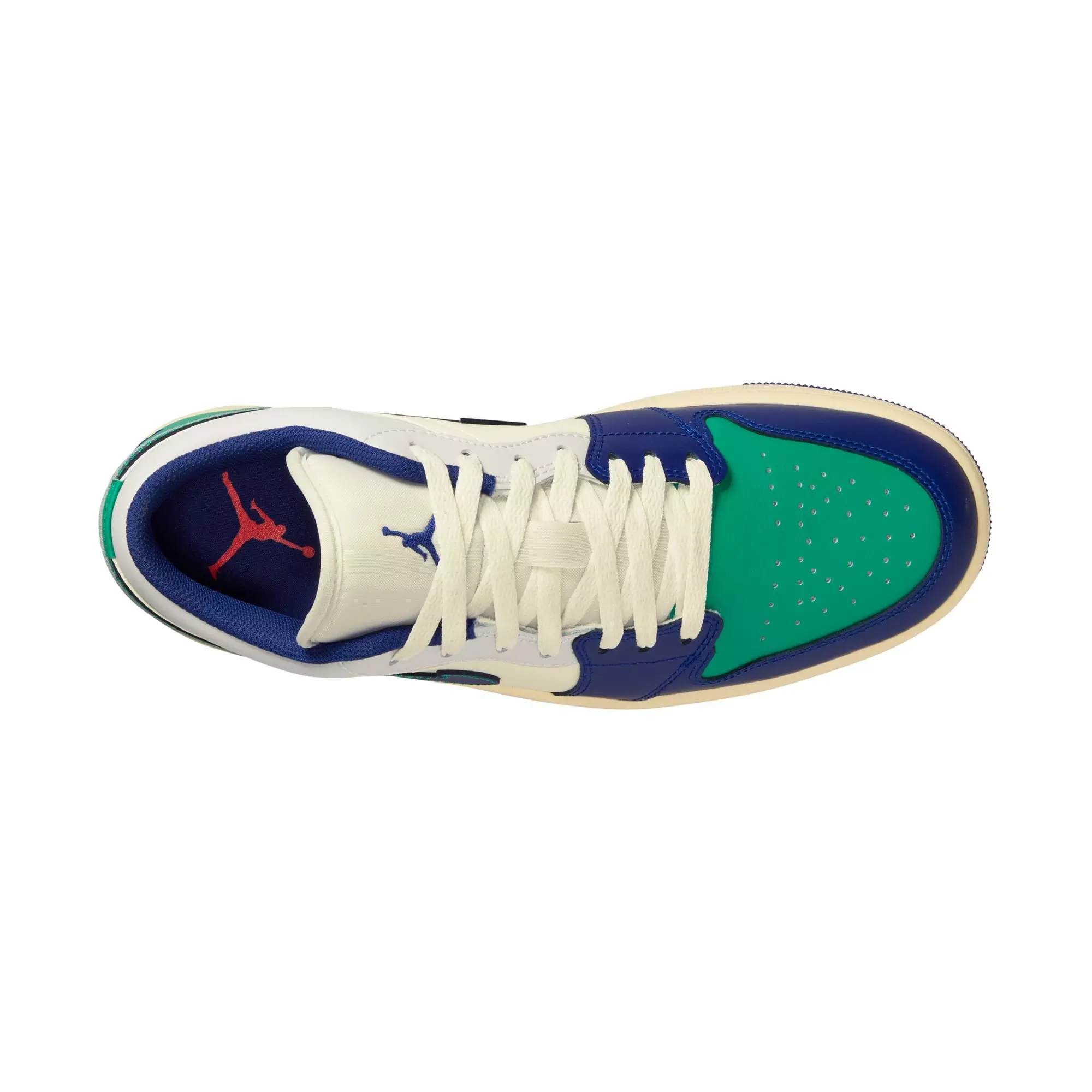 Jordan 1 Low "Sail/Deep Royal Blue/Stadium Green" Men's Shoe - ROYAL/GREEN