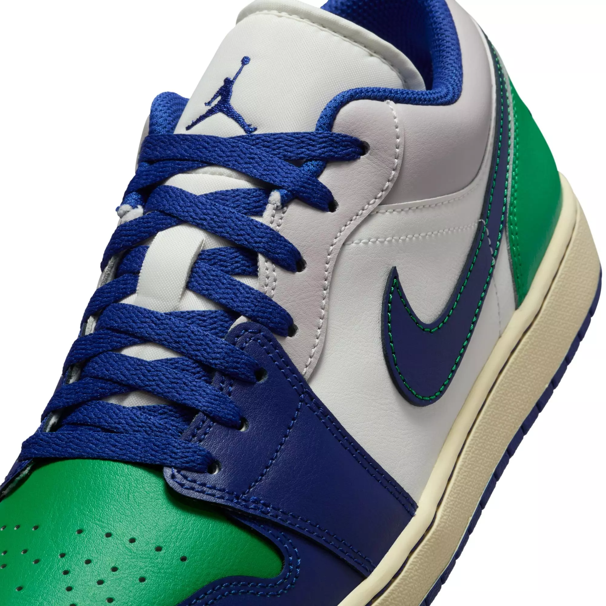 Jordan 1 Low "Sail/Deep Royal Blue/Stadium Green" Men's Shoe - ROYAL/GREEN