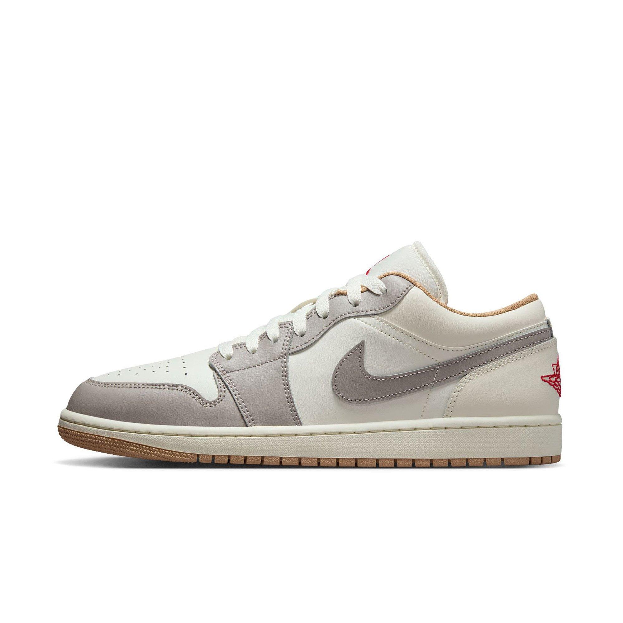 Jordan 1 Low "Sail/Fire Red/College Grey/Hemp" Men's Shoe - OFF-WHITE/RED Thumbnail View 2