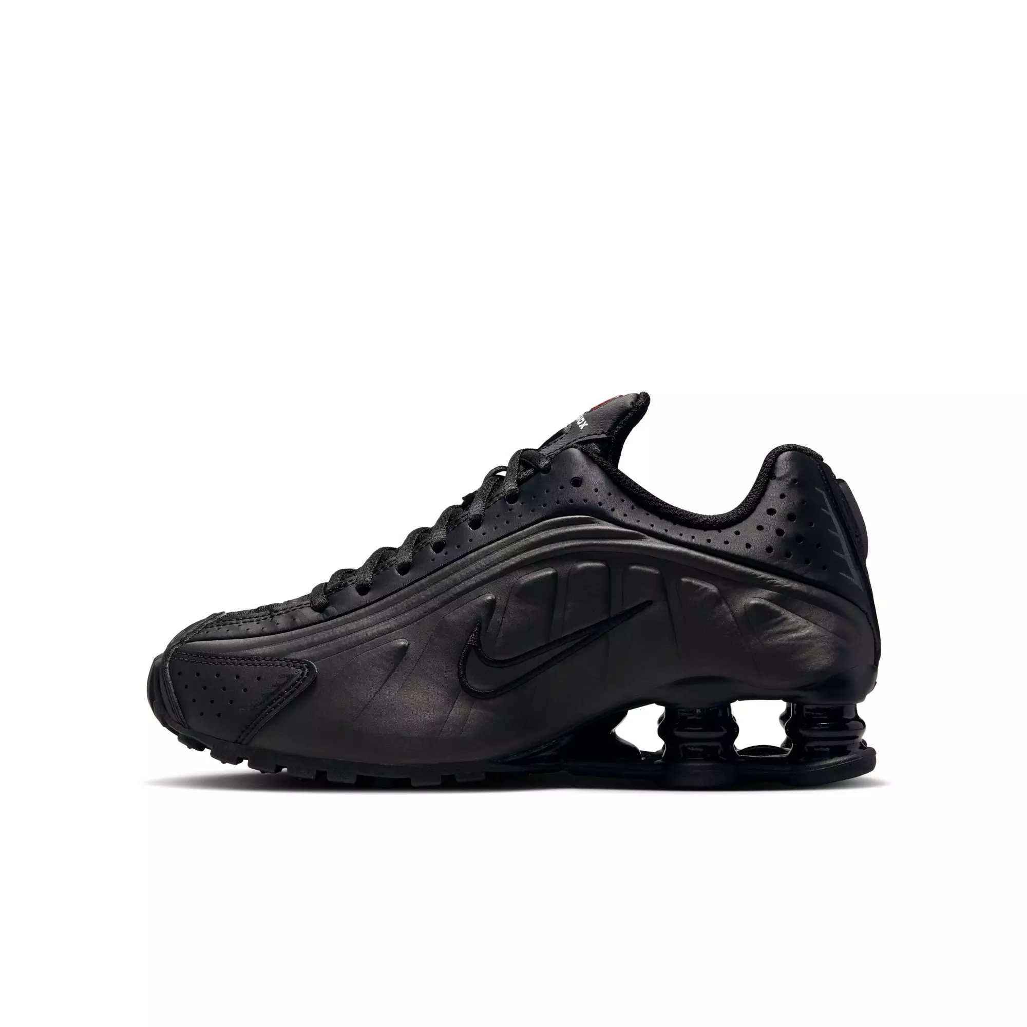 Nike Shox R4 "Black/Bright Crimson" Grade School Boys' Shoe - BLACK