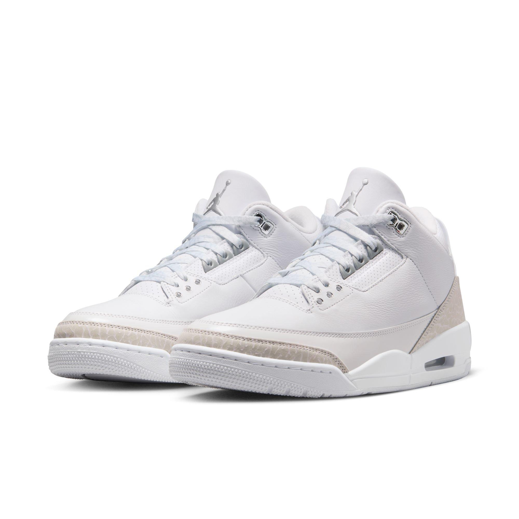 Jordan 3 Retro &ldquo;Pure Money&rdquo; Men's Shoe - WHITE/METALLIC SILVER Thumbnail View 3