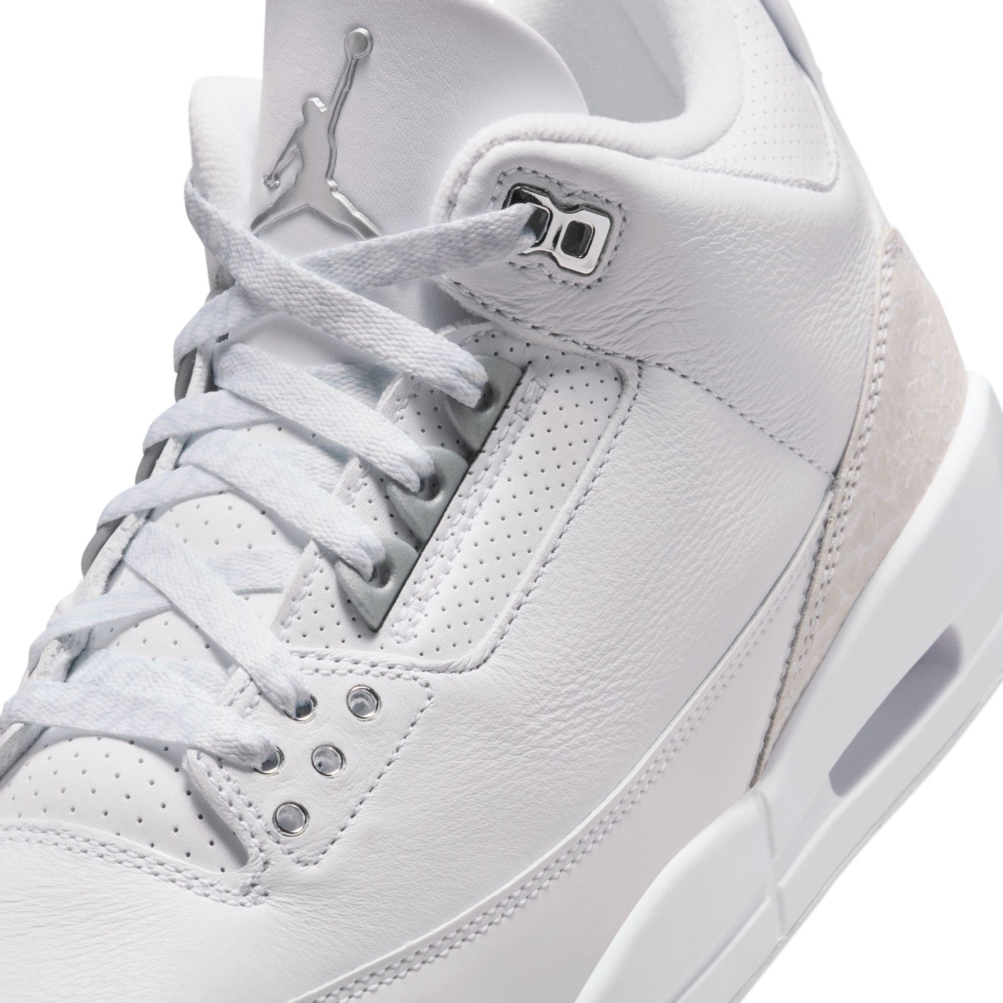Jordan 3 Retro &ldquo;Pure Money&rdquo; Men's Shoe - WHITE/METALLIC SILVER Thumbnail View 4
