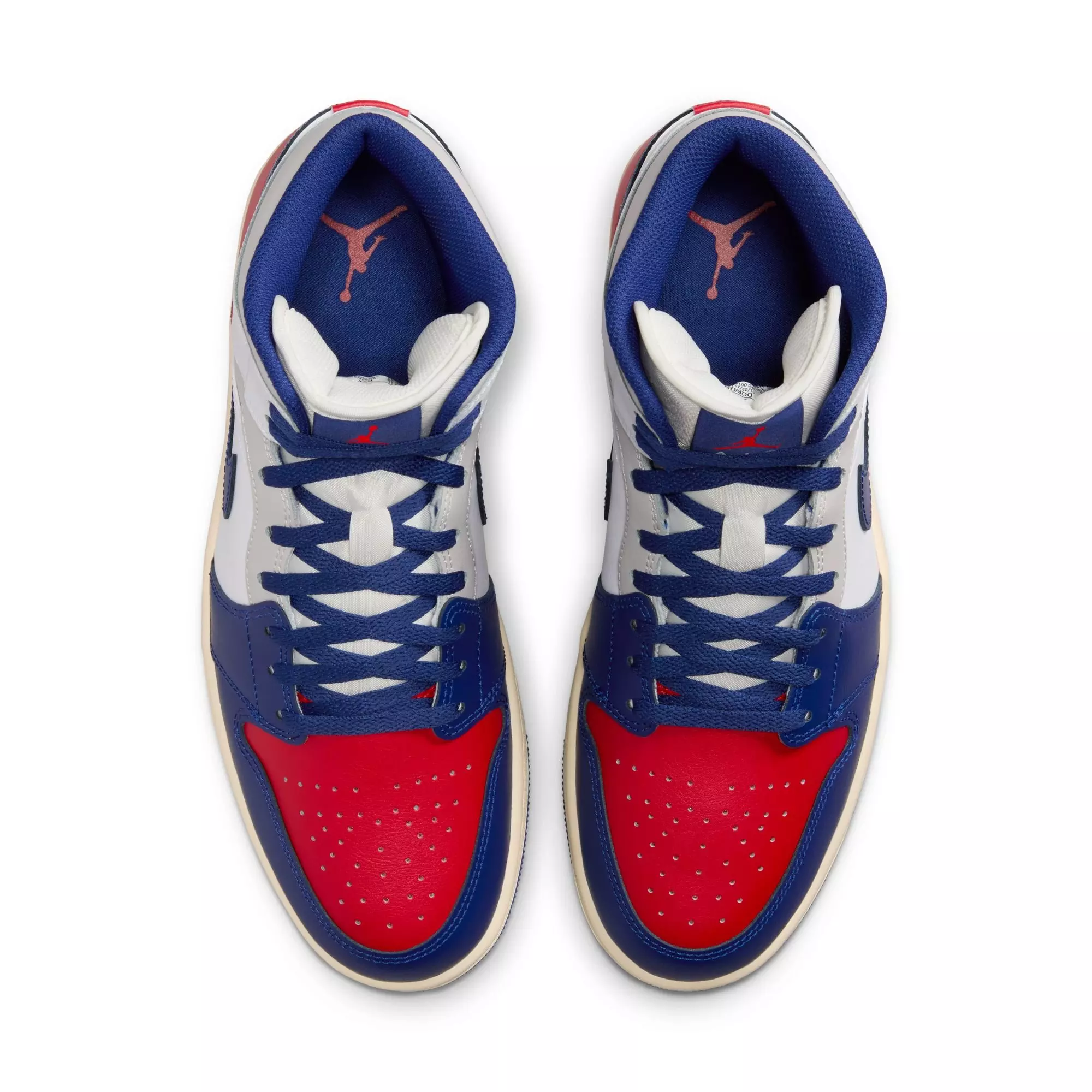 Jordan 1 Mid "White/Deep Royal Blue/University Red" Men's Shoe - WHITE/RED/BLUE