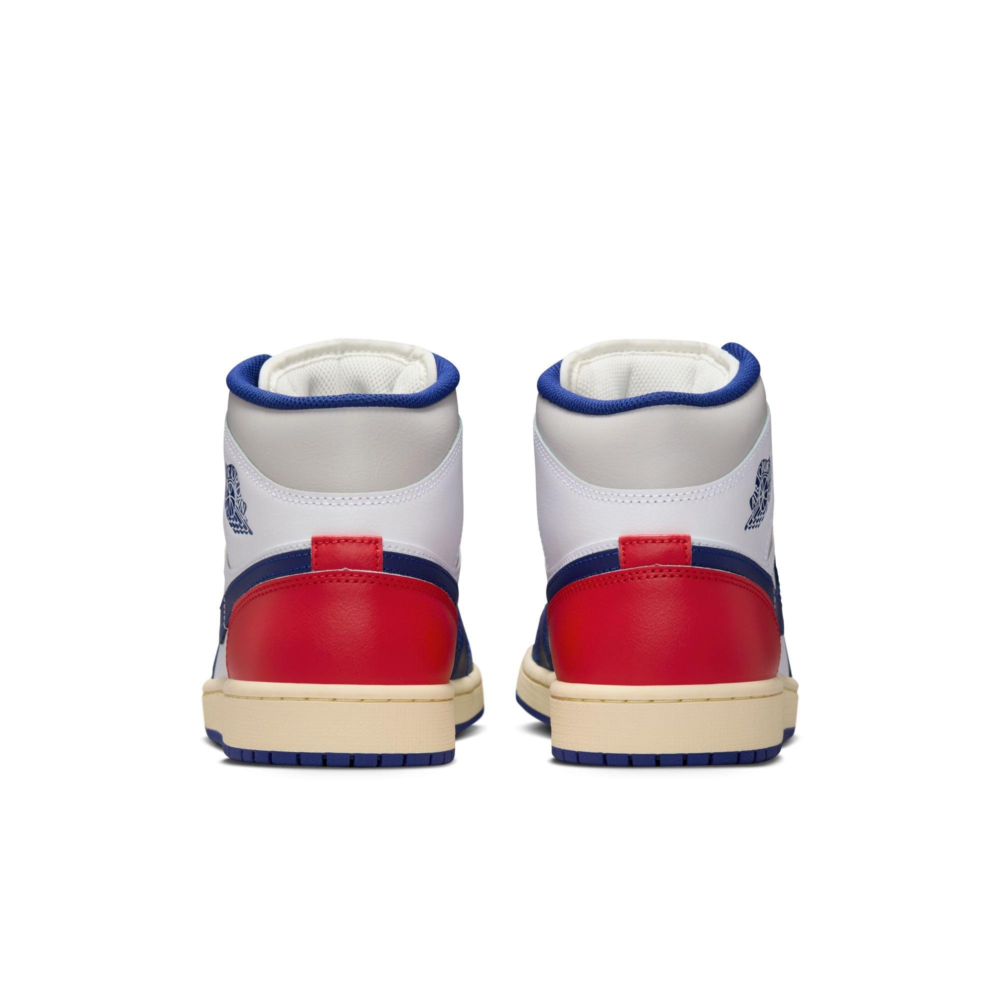 Jordan 1 Mid "White/Deep Royal Blue/University Red" Men's Shoe - WHITE/RED/BLUE Thumbnail View 7