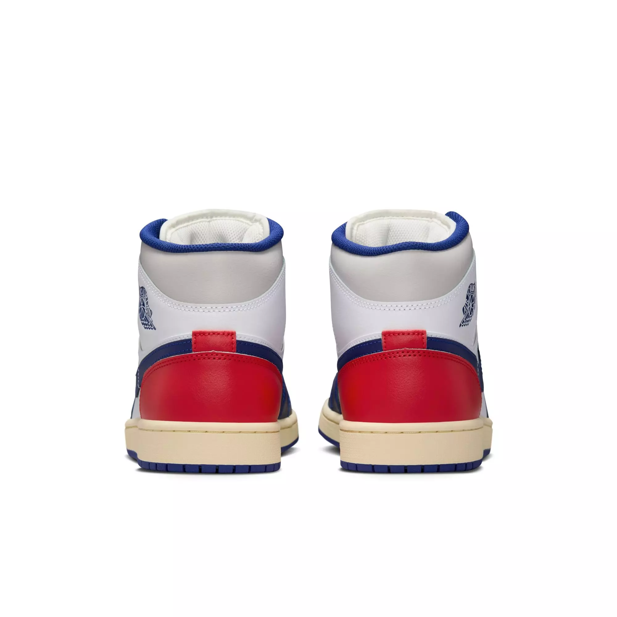 Jordan 1 Mid "White/Deep Royal Blue/University Red" Men's Shoe - WHITE/RED/BLUE