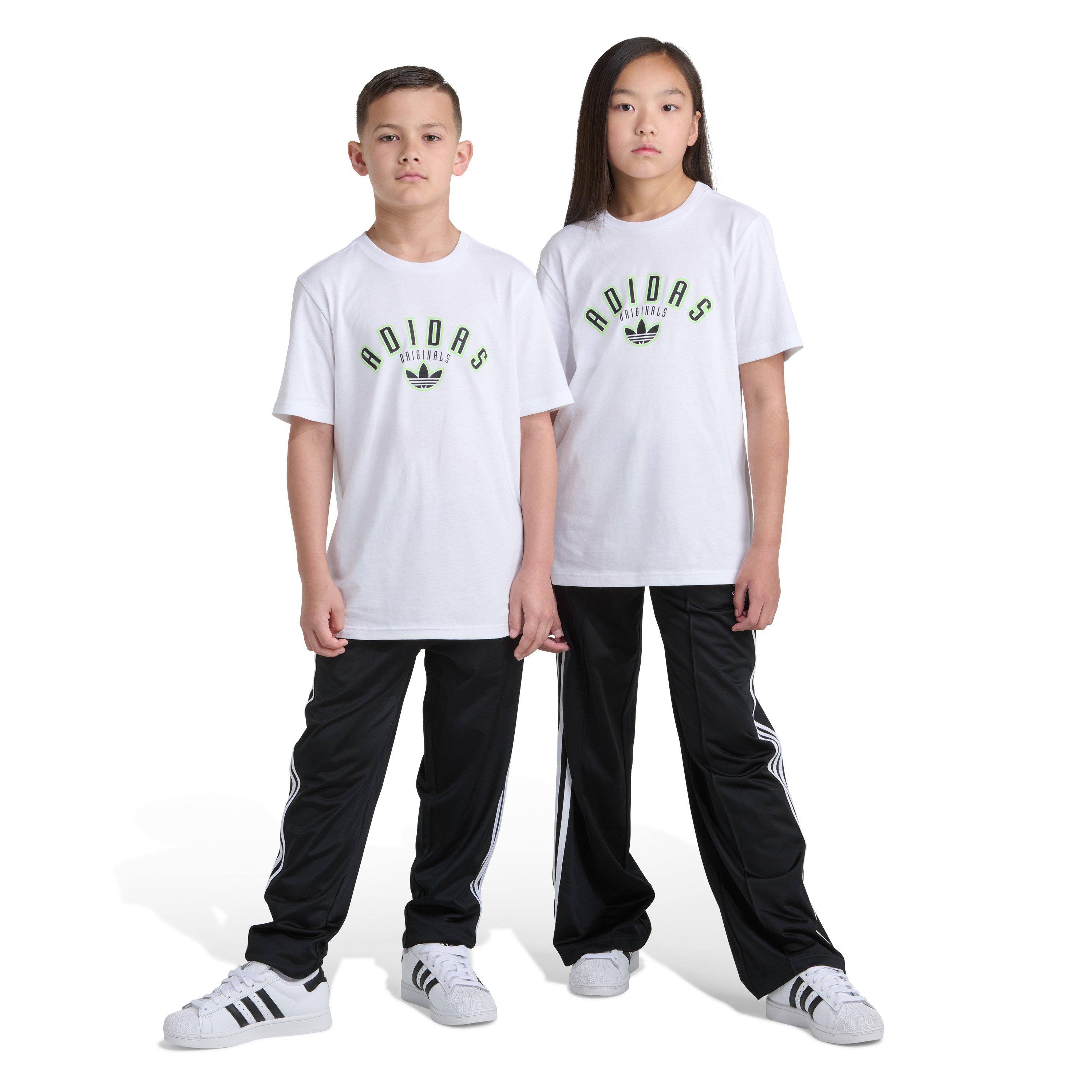 adidas Logo Play Big Kids' White/Green Tee