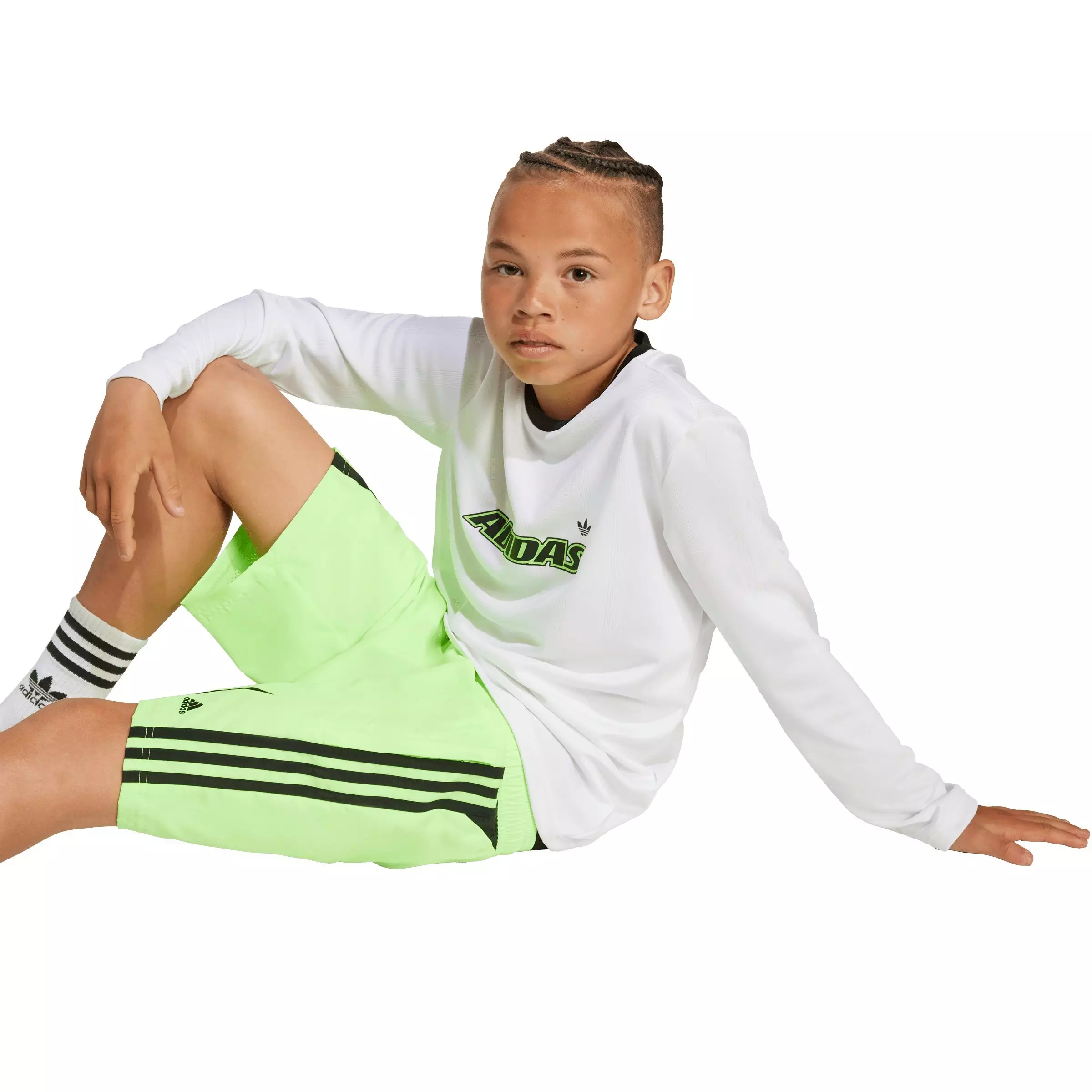 adidas Big Boys' Teamgeist Shorts - BLACK/GREEN