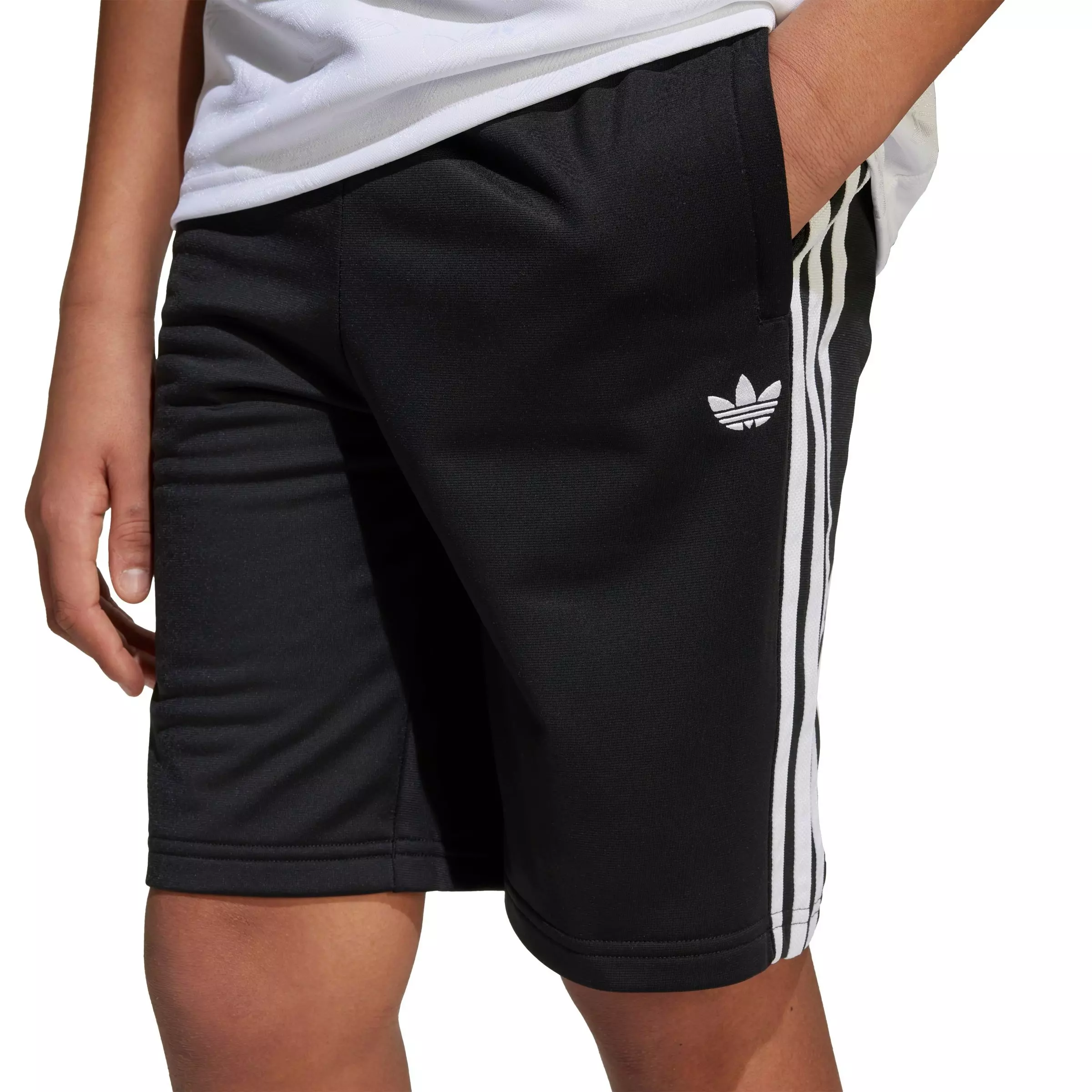 adidas Originals Big Boys' Tricot Shorts - BLACK/WHITE