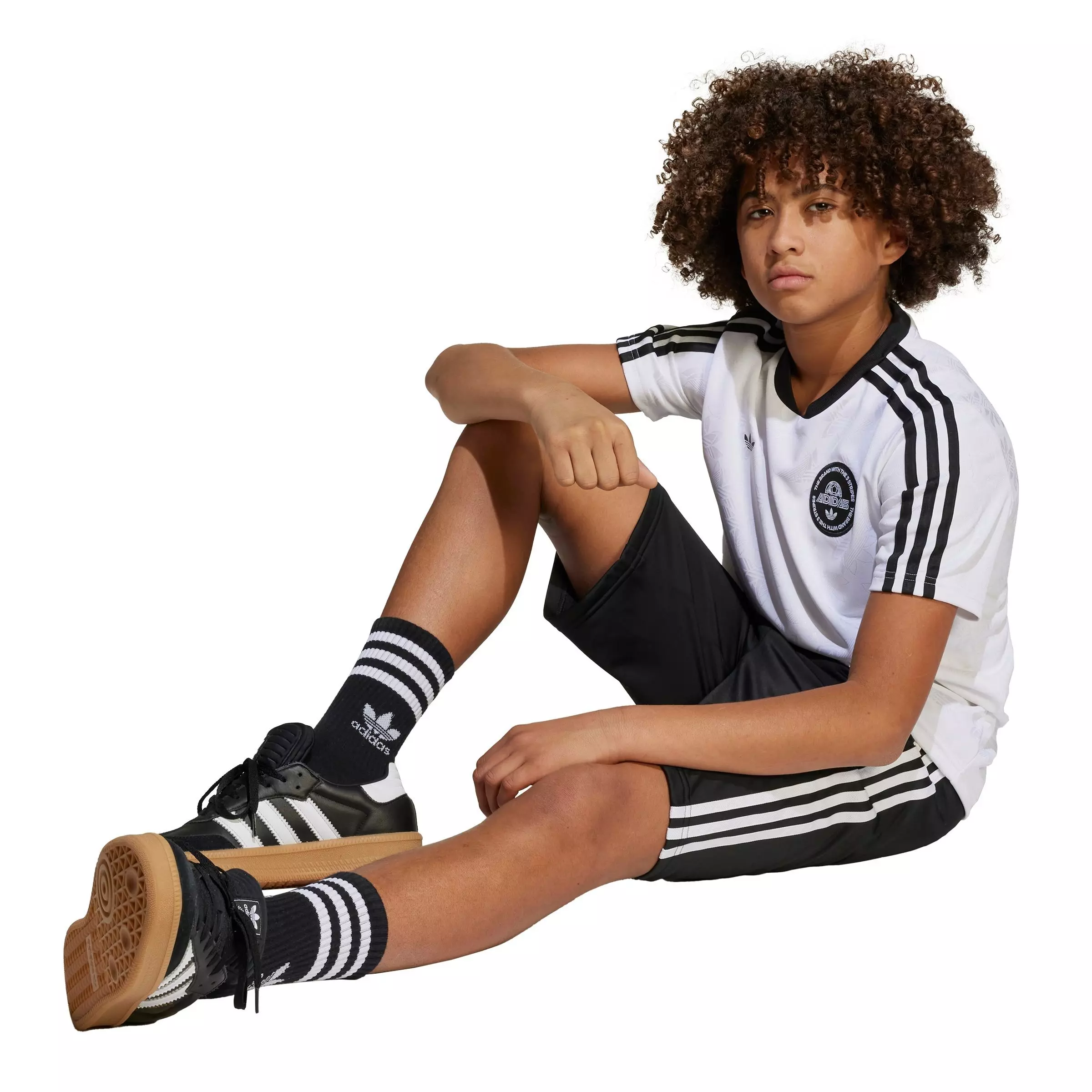 adidas Originals Big Boys' Tricot Shorts - BLACK/WHITE