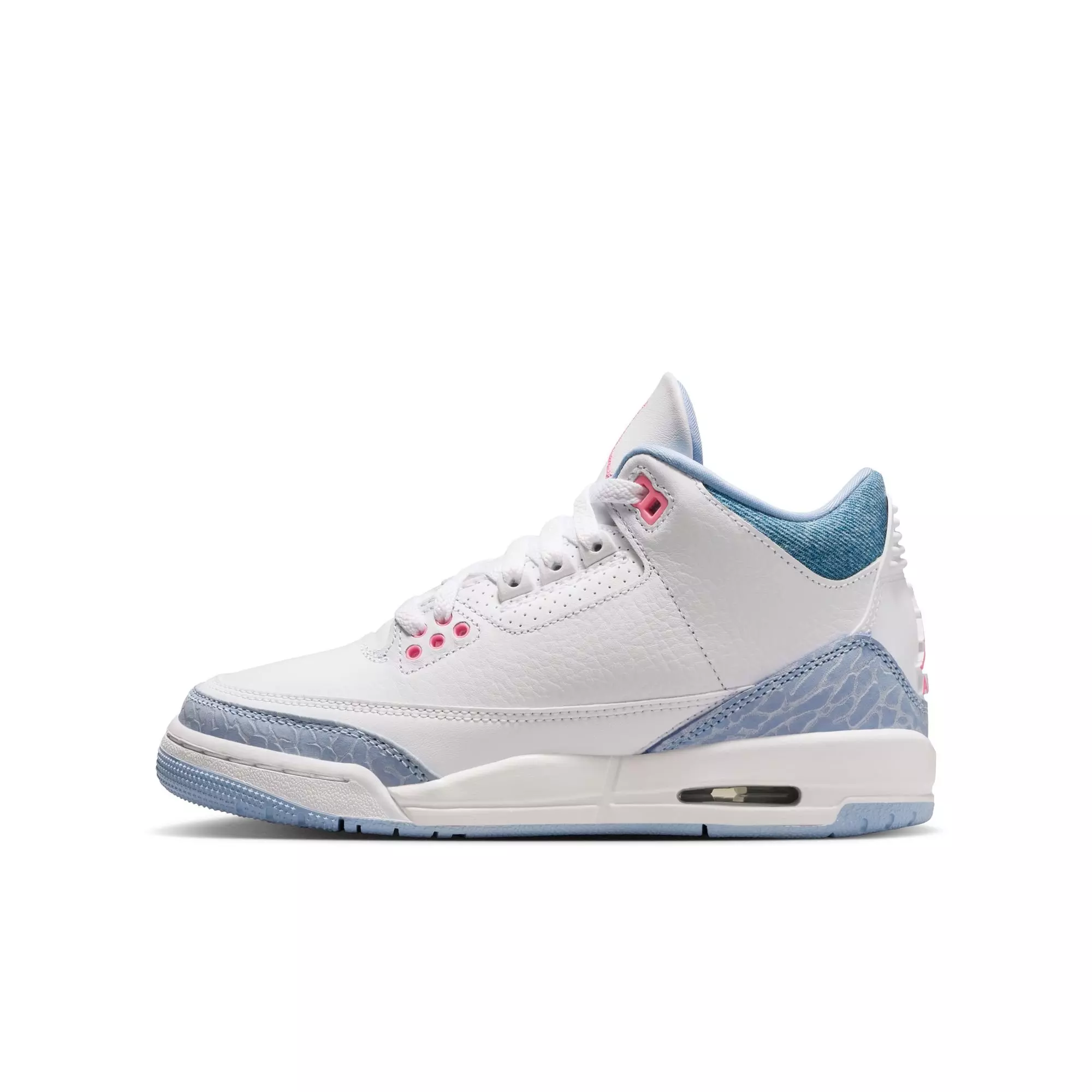 Jordan 3 Retro "Cobalt Bliss" Grade School Girls' Shoe - WHITE/PINK GLOW/COBALT BLISS