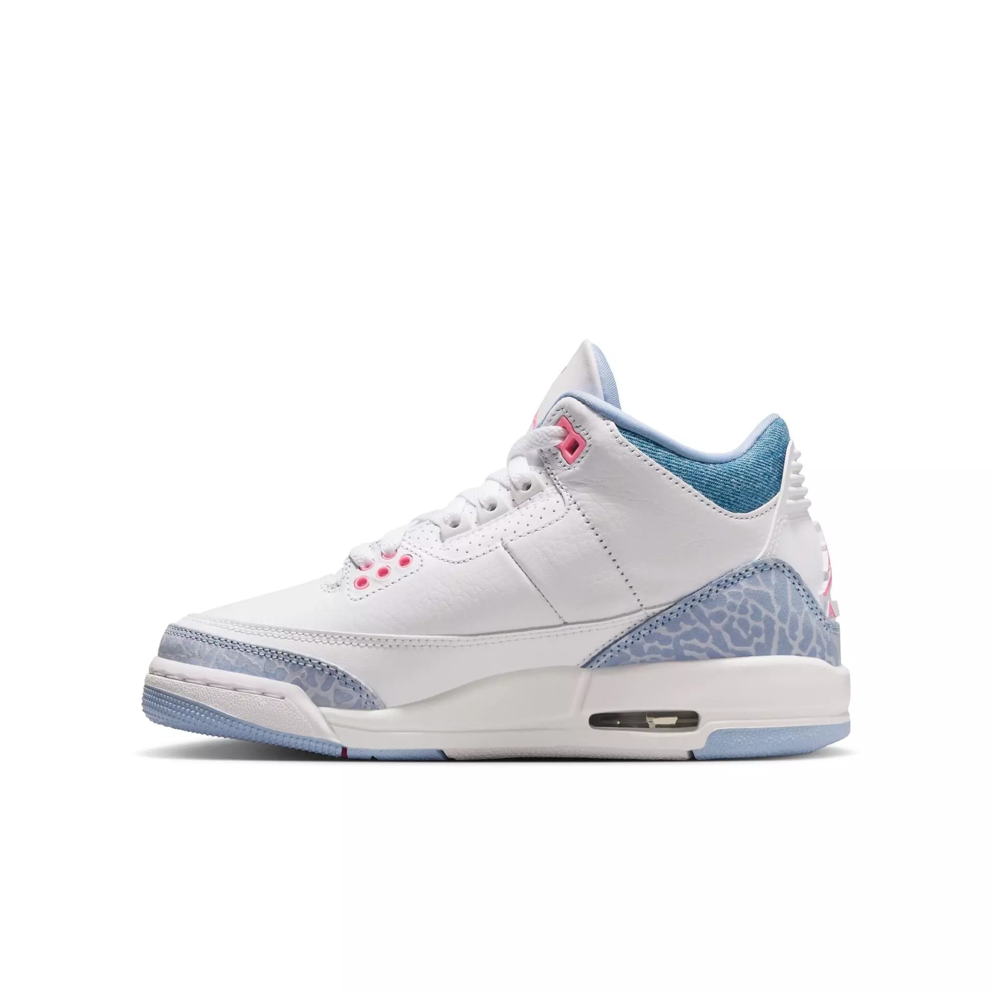 Jordan 3 Retro "Cobalt Bliss" Grade School Girls' Shoe - WHITE/PINK GLOW/COBALT BLISS