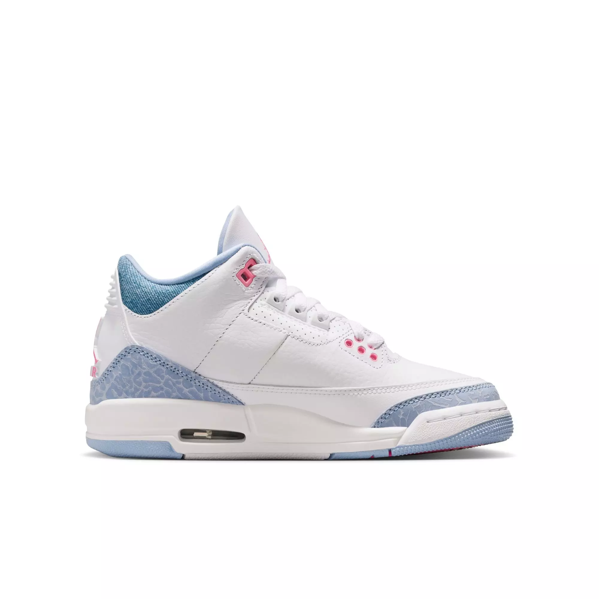 Jordan 3 Retro "Cobalt Bliss" Grade School Girls' Shoe - WHITE/PINK GLOW/COBALT BLISS