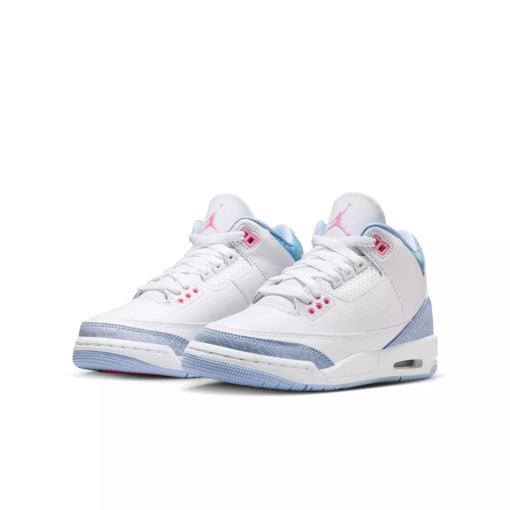 Jordan 3 Retro "Cobalt Bliss" Grade School Girls' Shoe - WHITE/PINK GLOW/COBALT BLISS