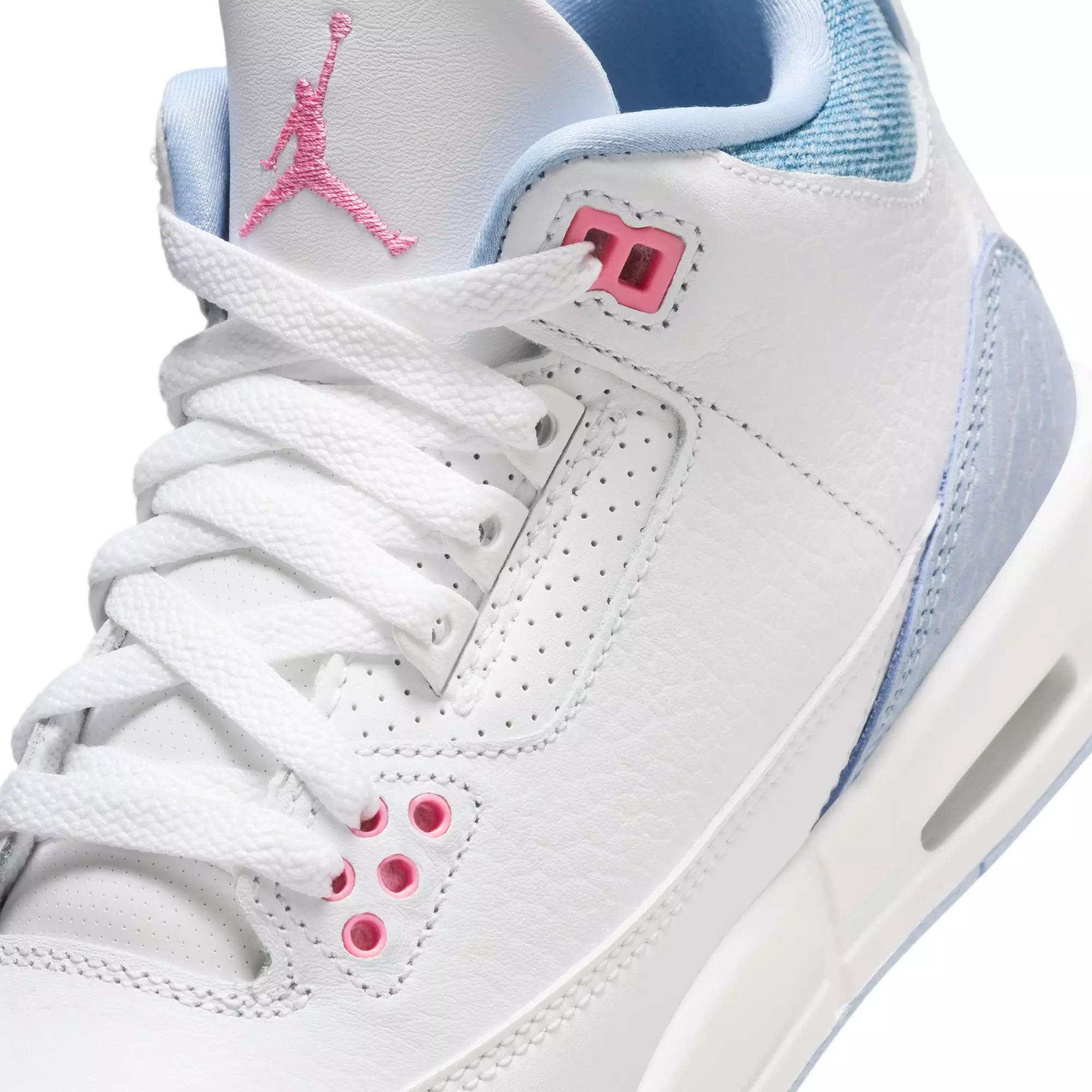 Jordan 3 Retro "Cobalt Bliss" Grade School Girls' Shoe - WHITE/PINK GLOW/COBALT BLISS