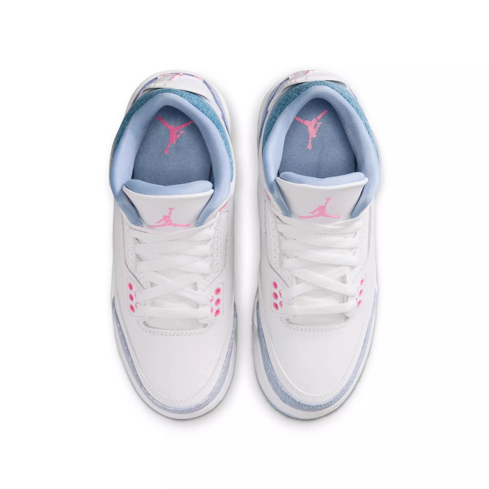 Jordan 3 Retro "Cobalt Bliss" Grade School Girls' Shoe - WHITE/PINK GLOW/COBALT BLISS