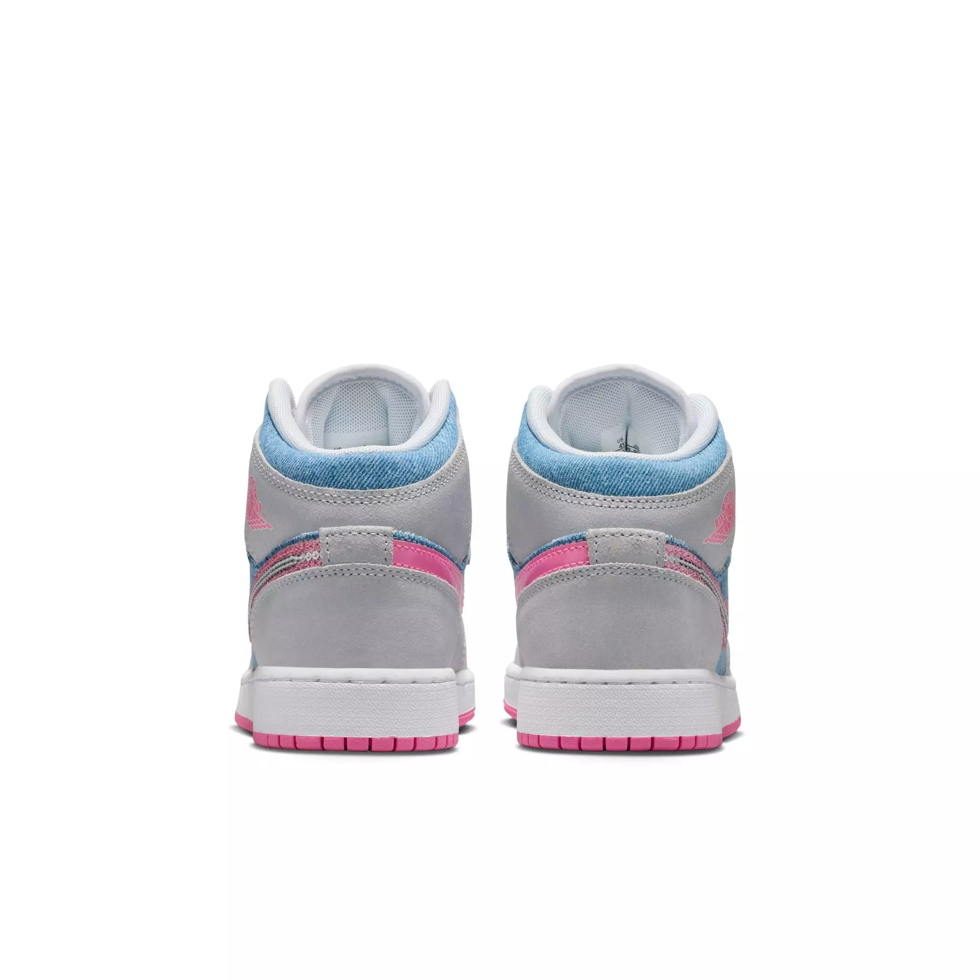 Jordan 1 Mid SE "Cobalt Bliss/Pink Glow/White" Grade School Girls' Shoe - BLUE/PINK