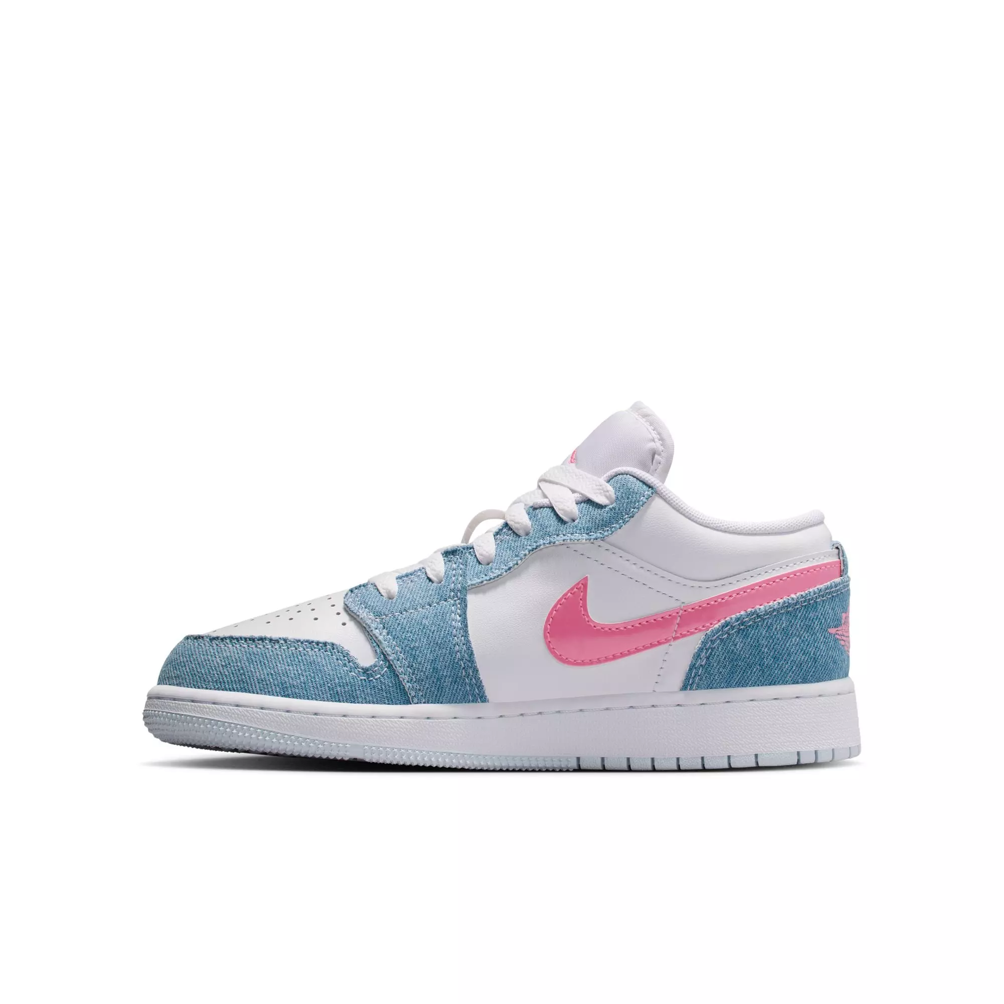 Jordan 1 Low SE "Cobalt Bliss/Pink Glow/White" Grade School Girls' Shoe - BLUE/PINK