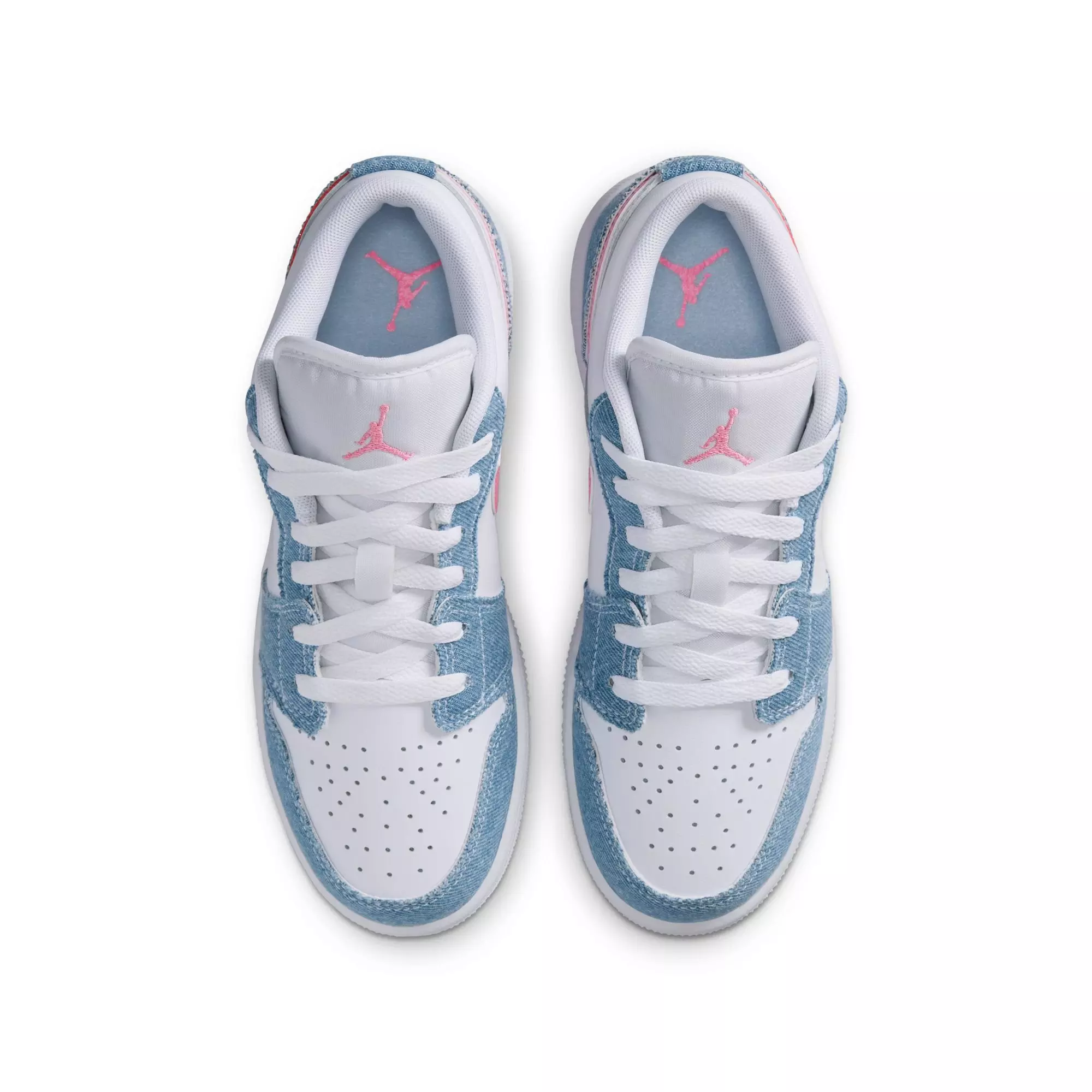 Jordan 1 Low SE "Cobalt Bliss/Pink Glow/White" Grade School Girls' Shoe - BLUE/PINK