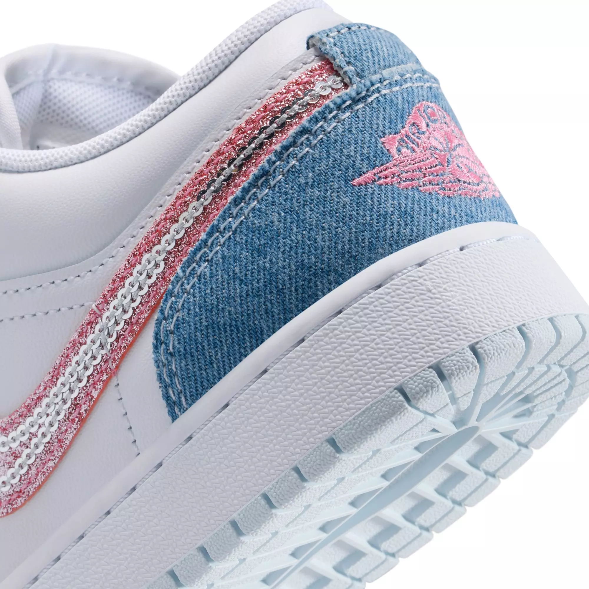 Jordan 1 Low SE "Cobalt Bliss/Pink Glow/White" Grade School Girls' Shoe - BLUE/PINK