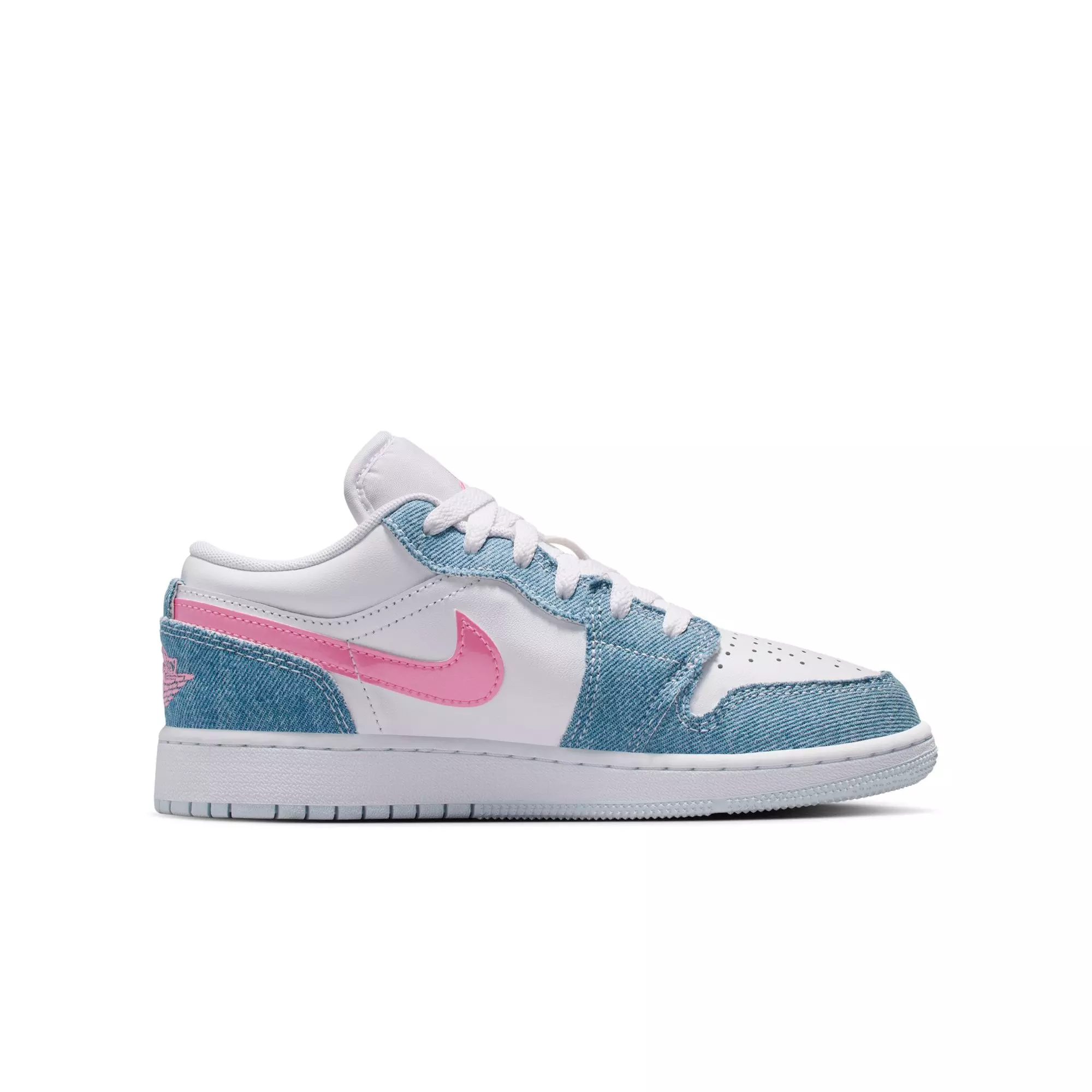Jordan 1 Low SE "Cobalt Bliss/Pink Glow/White" Grade School Girls' Shoe - BLUE/PINK