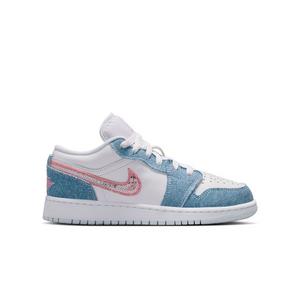 Jordan 1 Low SE "Cobalt Bliss/Pink Glow/White" Grade School Girls' Shoe
