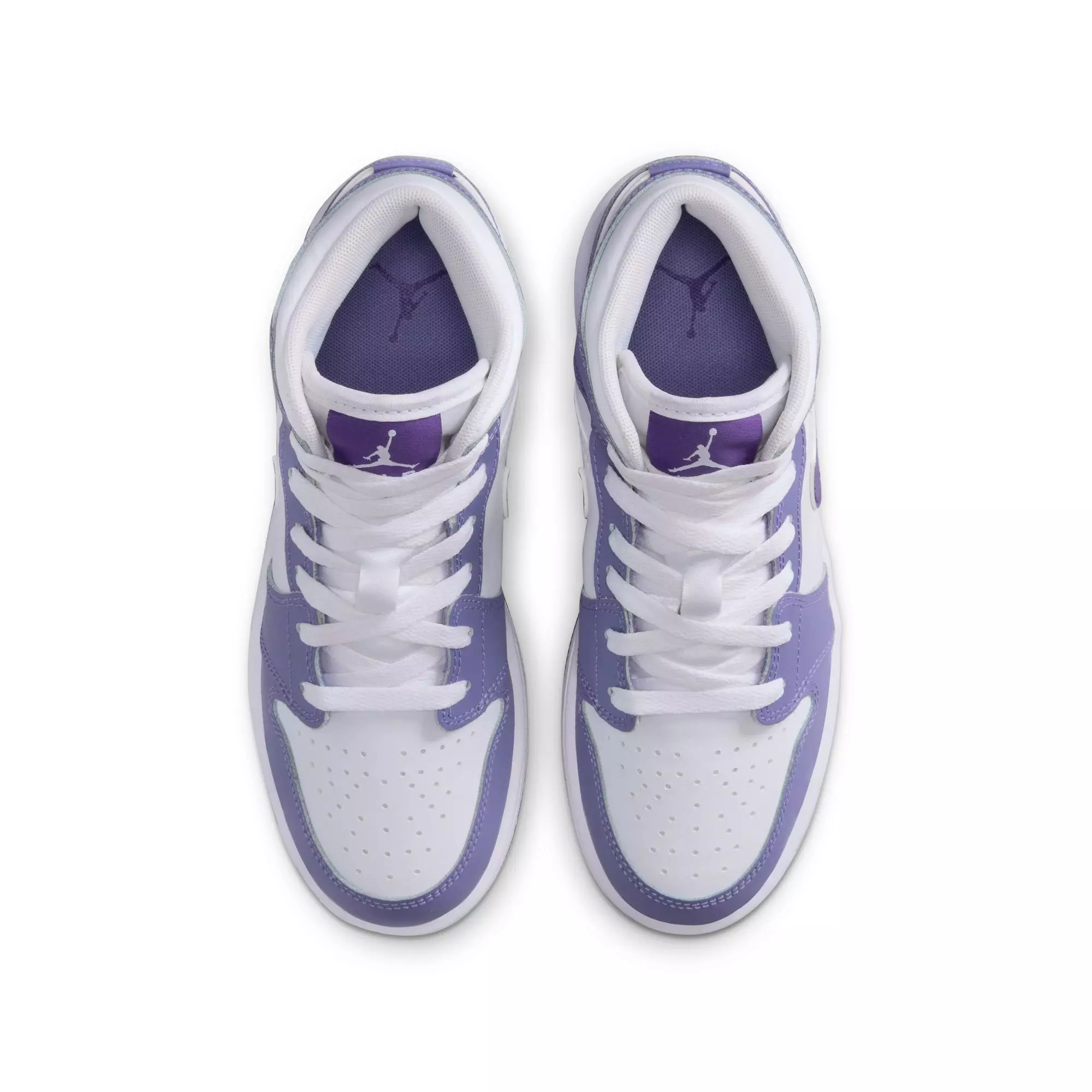 Jordan 1 Mid "Dusty Amethyst/Court Purple/White" Grade School Girls' Shoe​ - PURPLE/WHITE