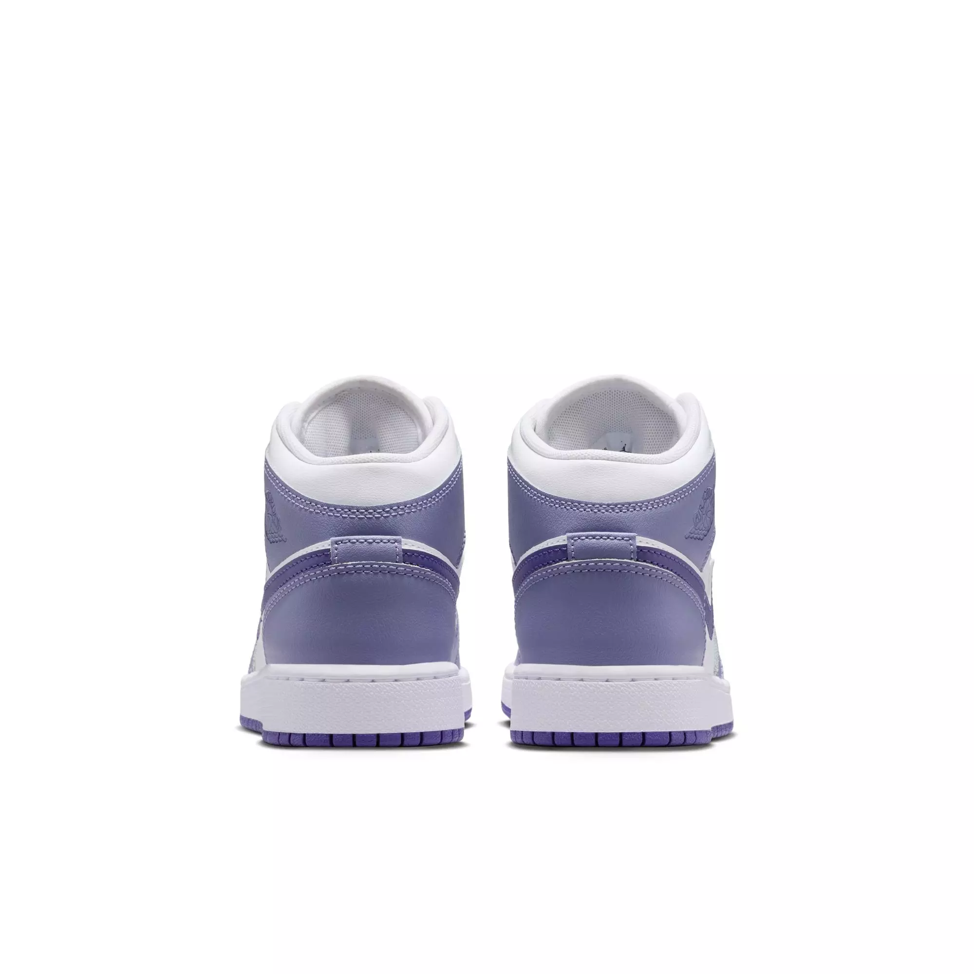 Jordan 1 Mid "Dusty Amethyst/Court Purple/White" Grade School Girls' Shoe​ - PURPLE/WHITE