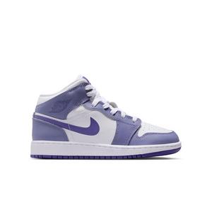 Jordan 1 Mid "Dusty Amethyst/Court Purple/White" Grade School Girls' Shoe​