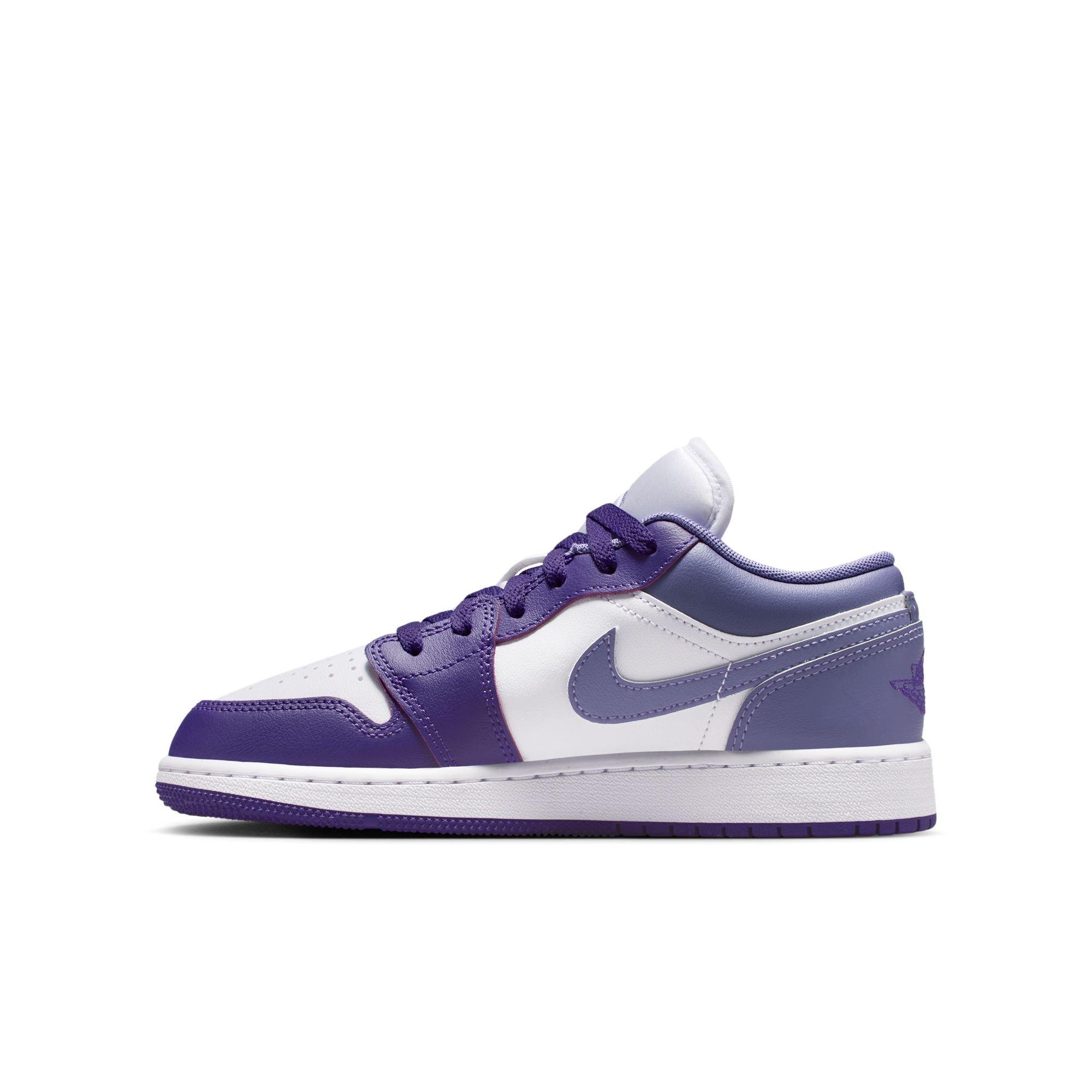 Jordan 1 Low Grade School Girls' "Court Purple/Dusty Amethyst/White" Shoe