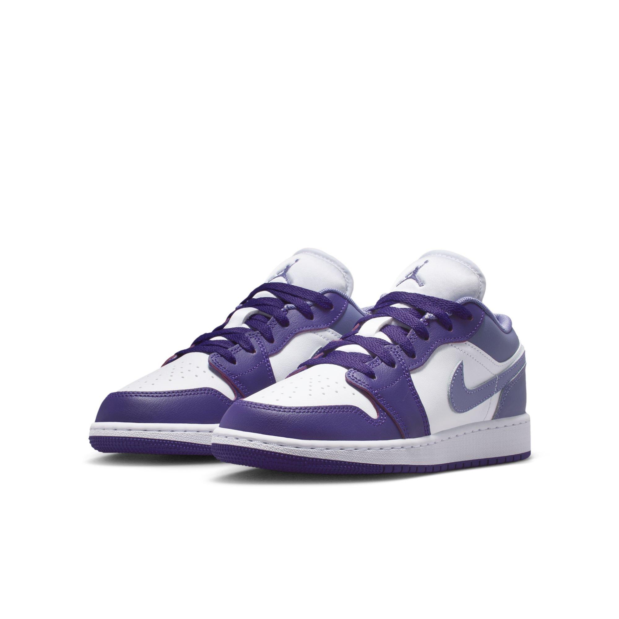 Jordan 1 Low Grade School Girls' "Court Purple/Dusty Amethyst/White" Shoe