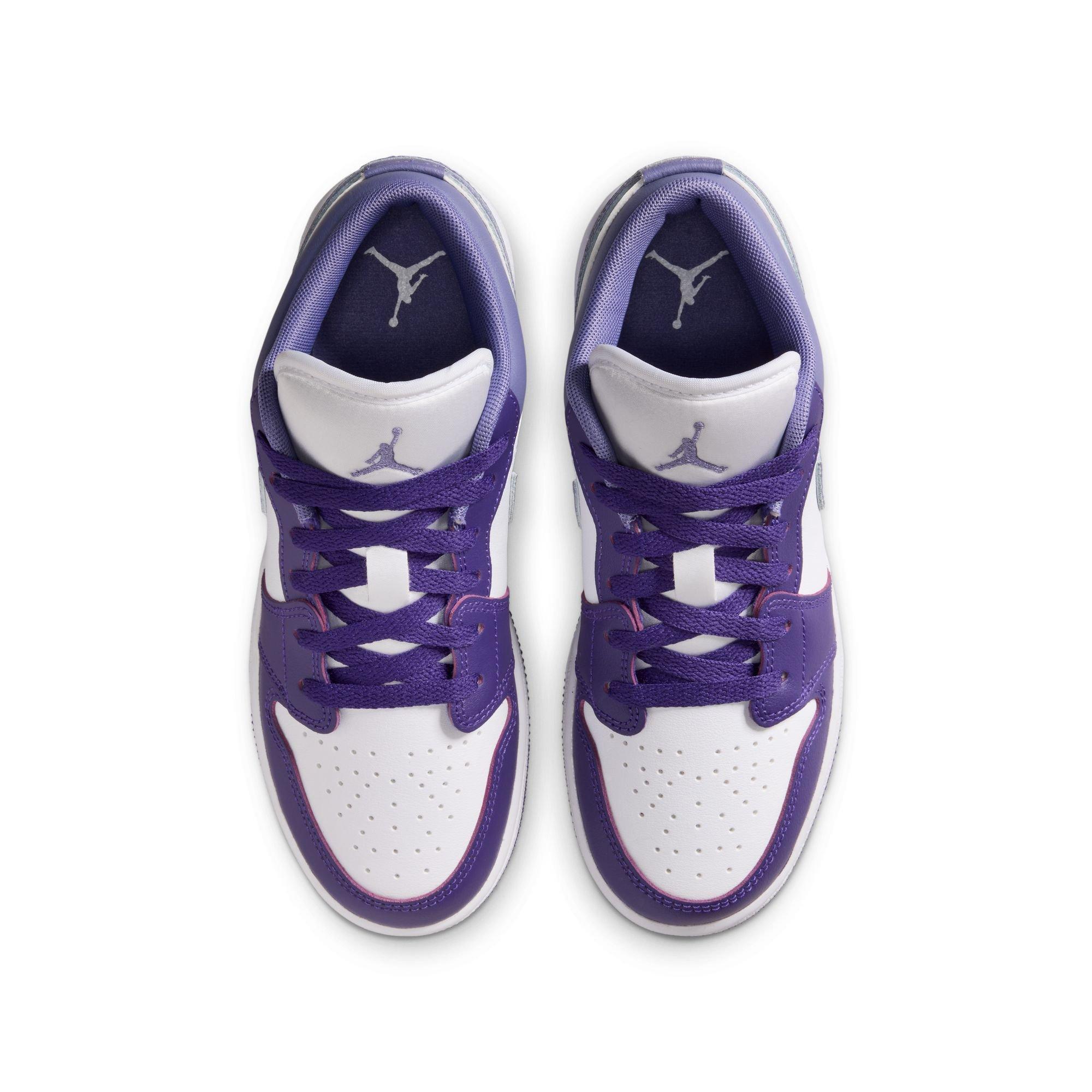 Jordan 1 Low Grade School Girls' "Court Purple/Dusty Amethyst/White" Shoe