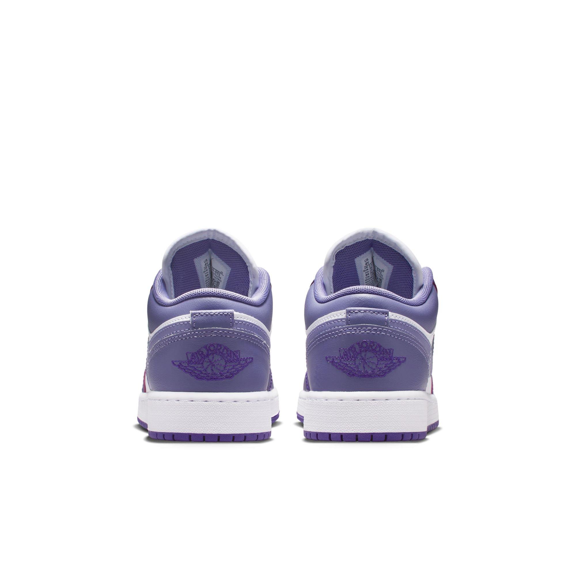 Jordan 1 Low Grade School Girls' "Court Purple/Dusty Amethyst/White" Shoe