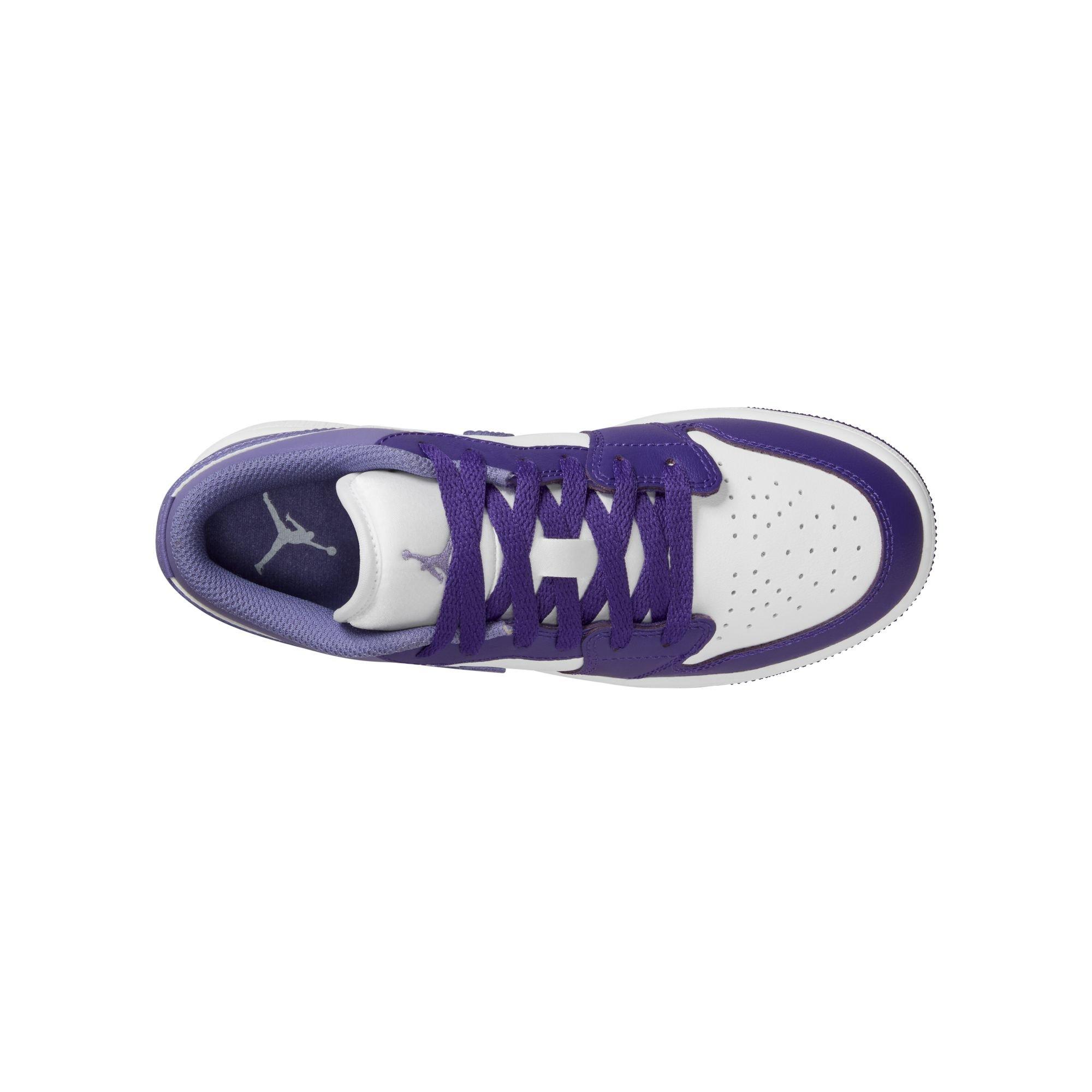 Jordan 1 Low Grade School Girls' "Court Purple/Dusty Amethyst/White" Shoe