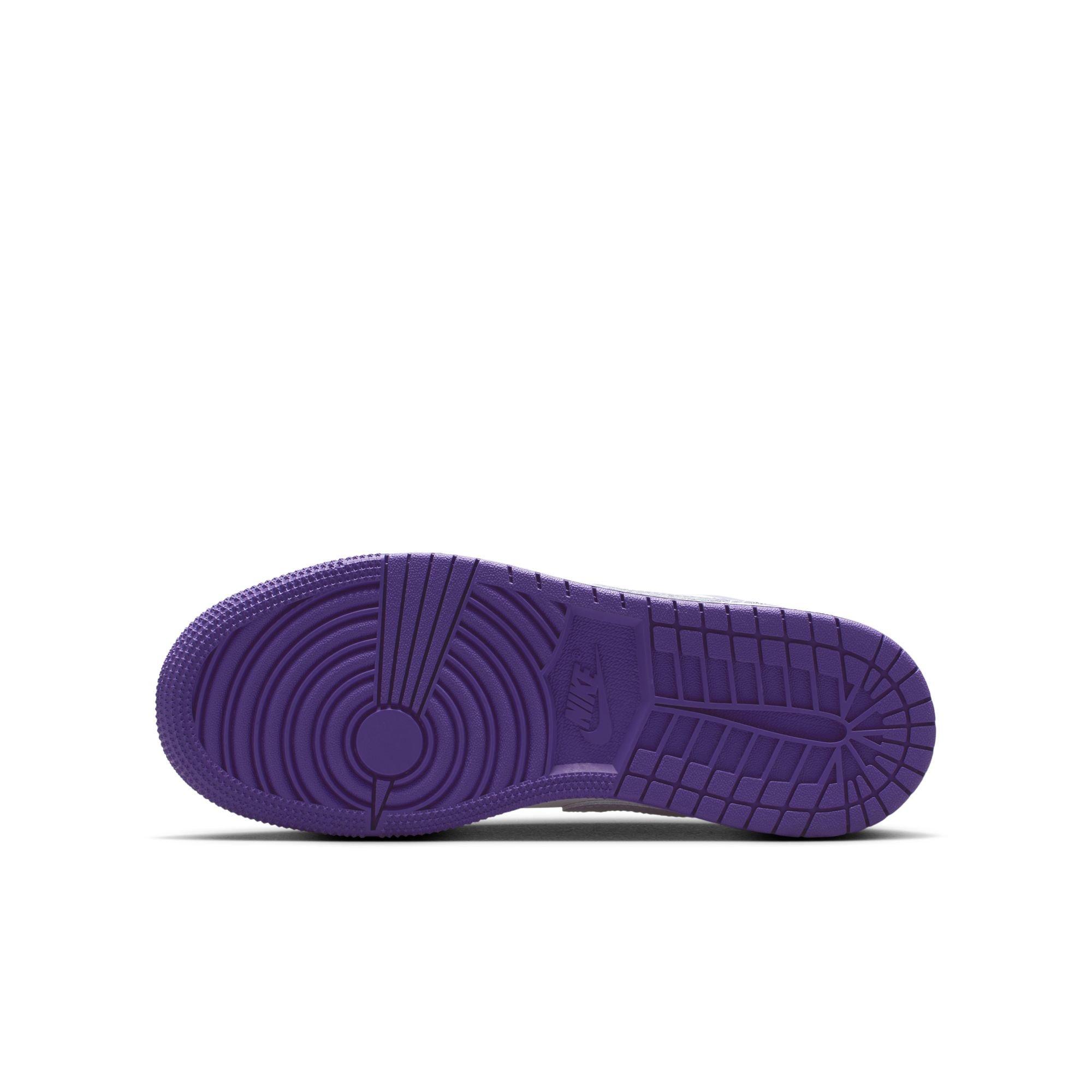 Jordan 1 Low Grade School Girls' "Court Purple/Dusty Amethyst/White" Shoe
