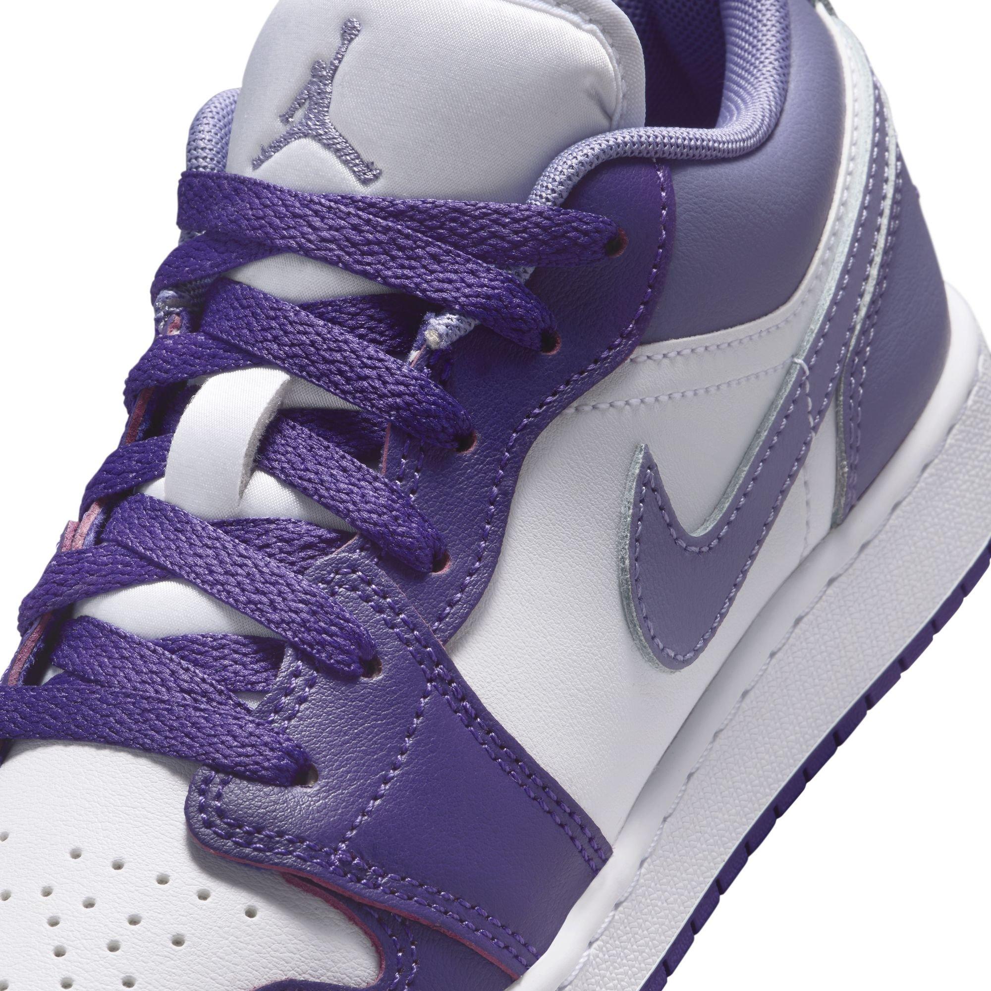 Jordan 1 Low Grade School Girls' "Court Purple/Dusty Amethyst/White" Shoe
