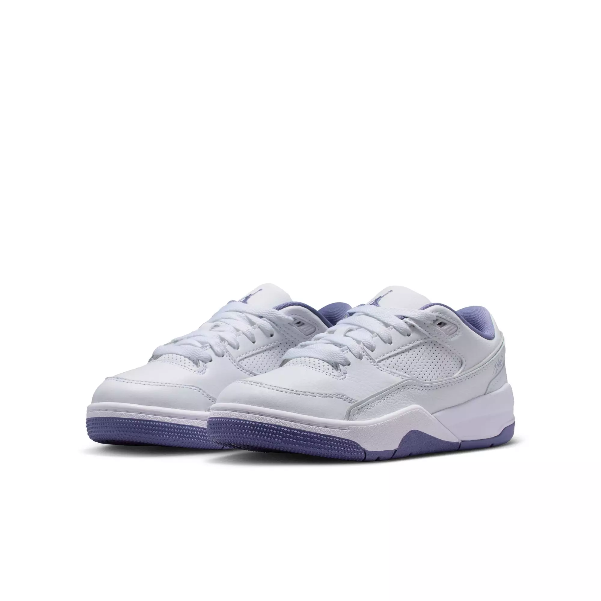 Jordan Flight Court "White/Dusty Amethyst" Grade School Girls' Shoe - PURPLE/WHITE