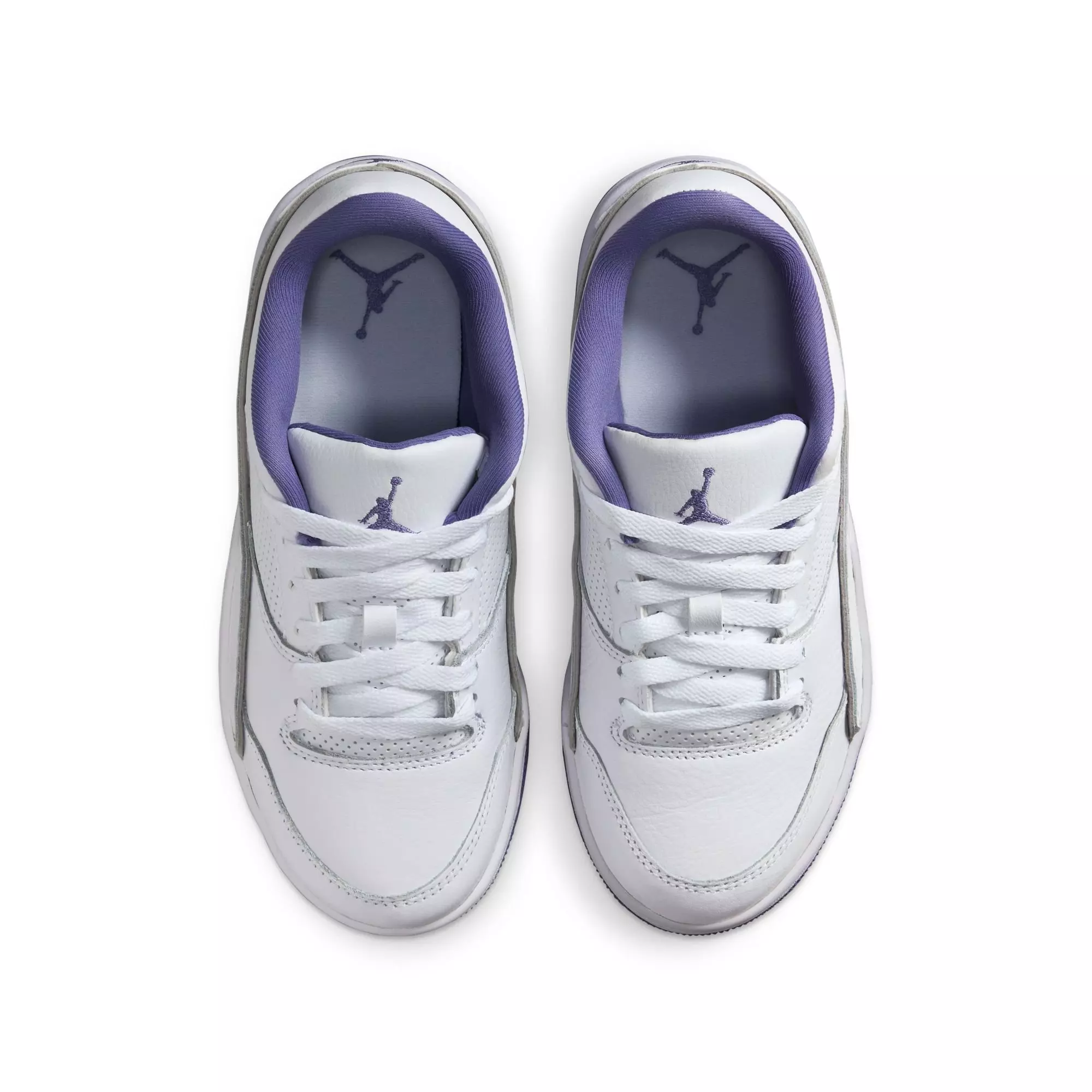 Jordan Flight Court "White/Dusty Amethyst" Grade School Girls' Shoe - PURPLE/WHITE