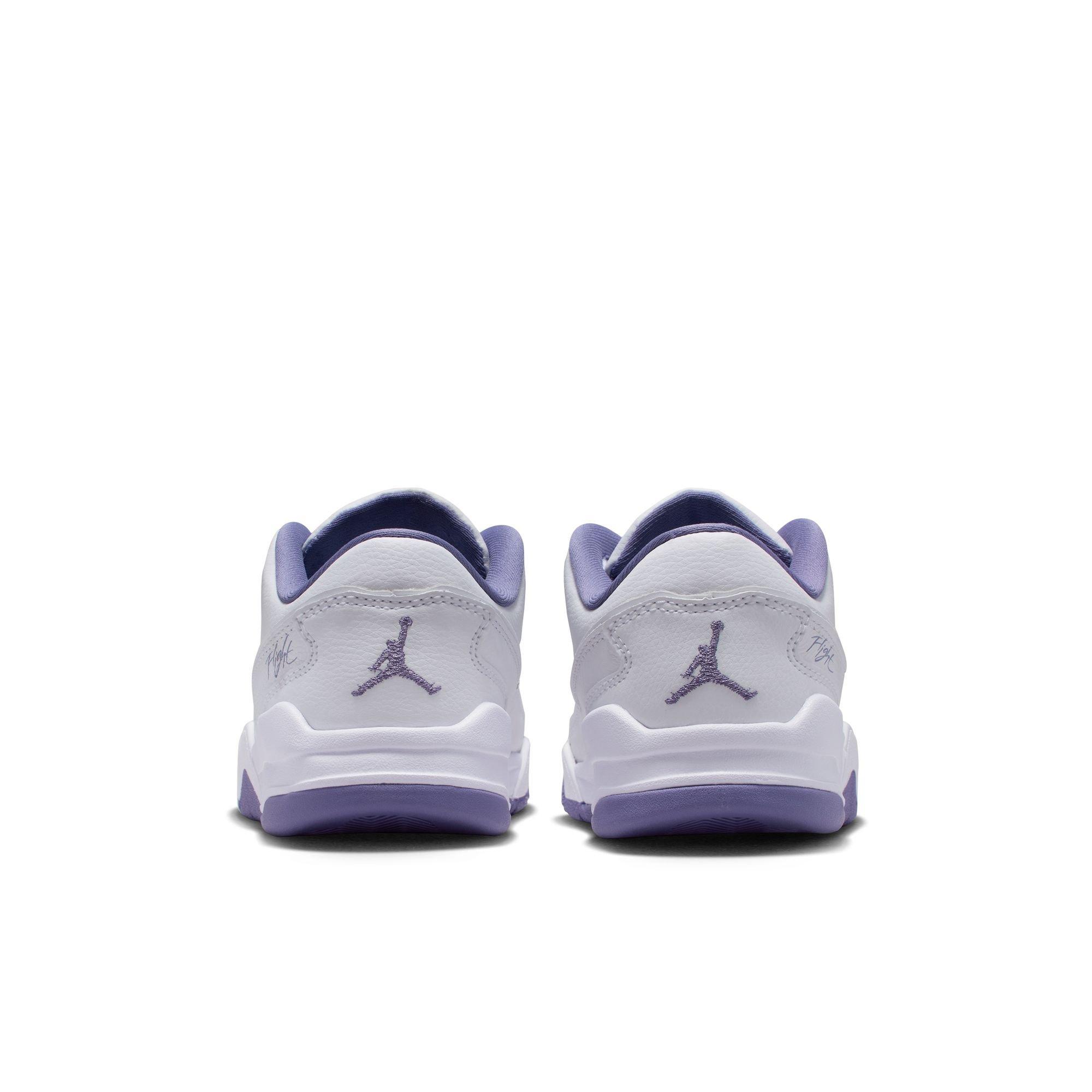 Jordan Flight Court Grade School Girls' "White/Dusty Amethyst" Shoe