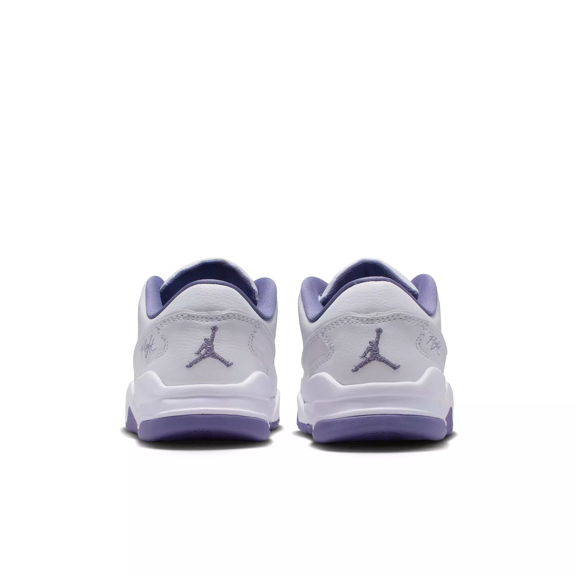 Jordan Flight Court "White/Dusty Amethyst" Grade School Girls' Shoe - PURPLE/WHITE