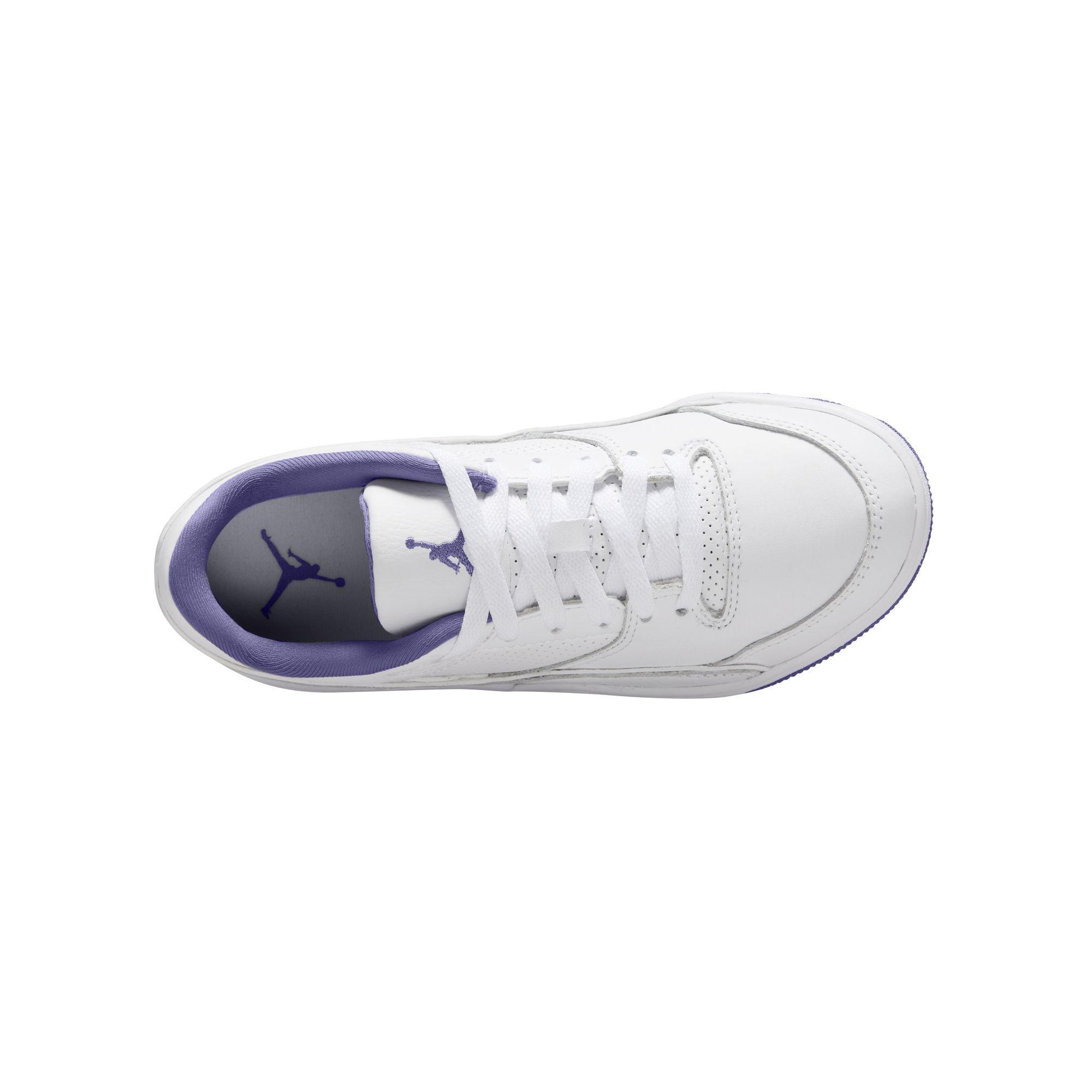 Jordan Flight Court Grade School Girls' "White/Dusty Amethyst" Shoe