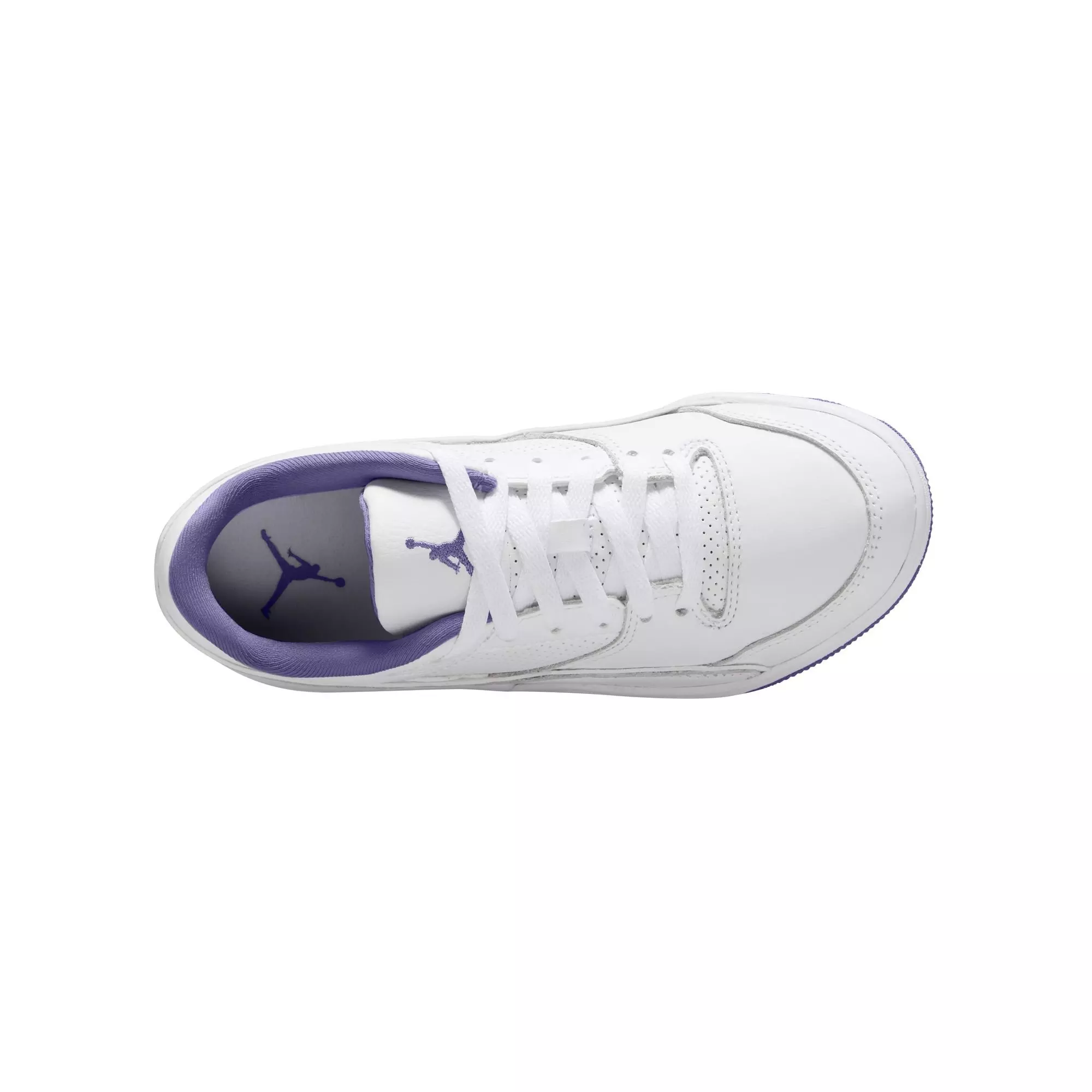 Jordan Flight Court "White/Dusty Amethyst" Grade School Girls' Shoe - PURPLE/WHITE
