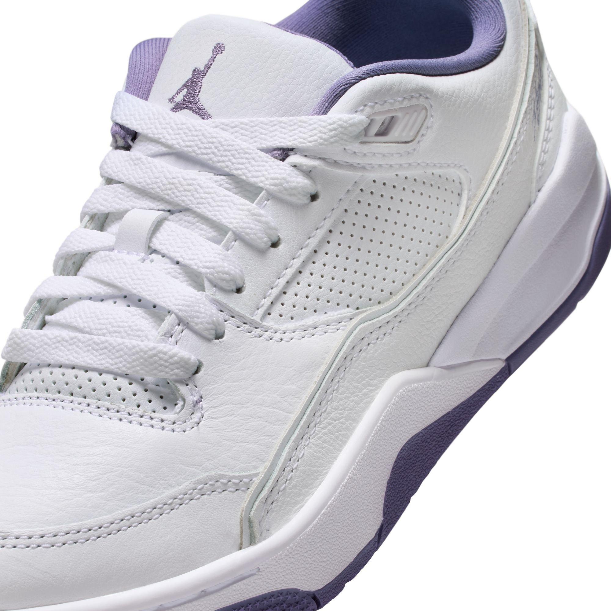 Jordan Flight Court Grade School Girls' "White/Dusty Amethyst" Shoe
