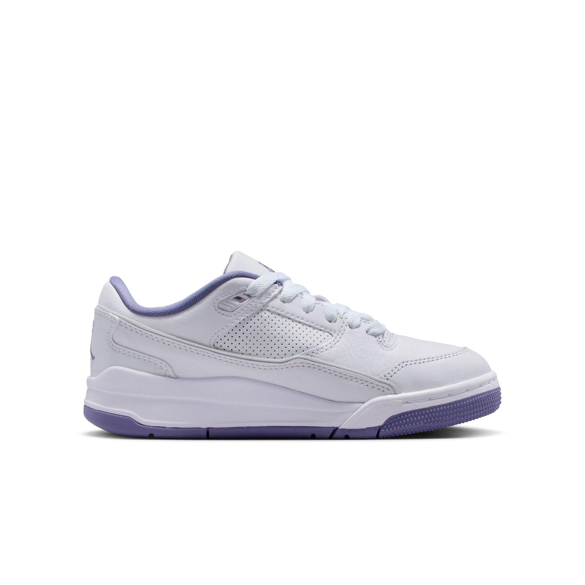 Jordan Flight Court Grade School Girls' "White/Dusty Amethyst" Shoe