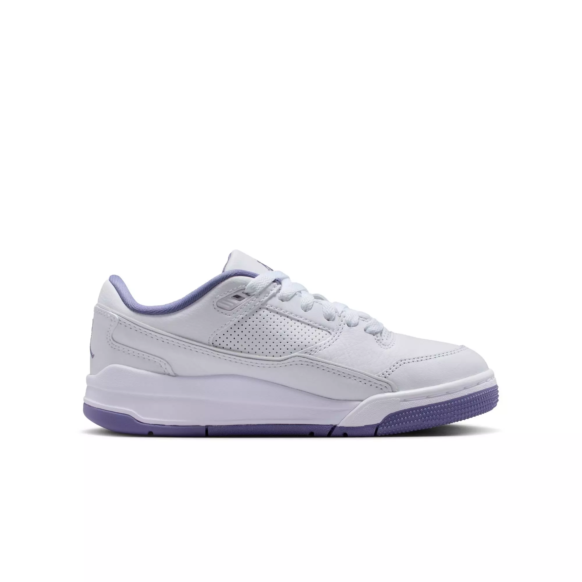 Jordan Flight Court "White/Dusty Amethyst" Grade School Girls' Shoe - PURPLE/WHITE