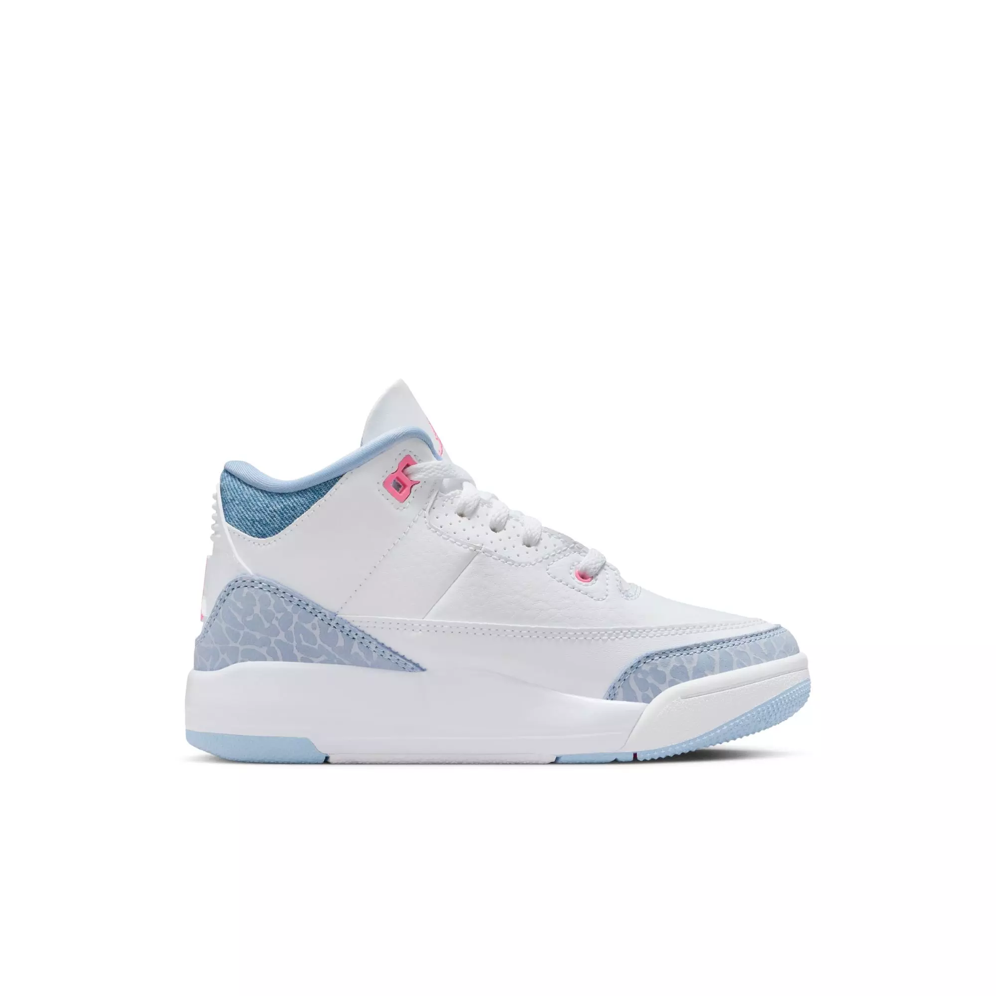 Jordan 3 Retro "Cobalt Bliss" Preschool Girls' Shoe - WHITE/PINK GLOW/COBALT BLISS