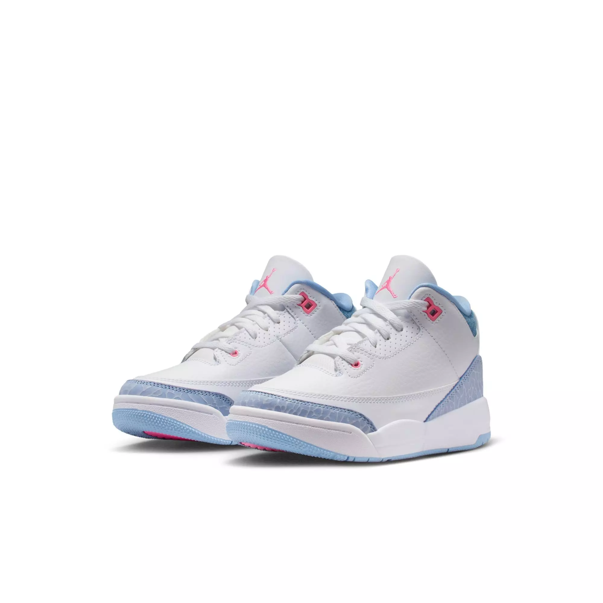 Jordan 3 Retro "Cobalt Bliss" Preschool Girls' Shoe - WHITE/PINK GLOW/COBALT BLISS