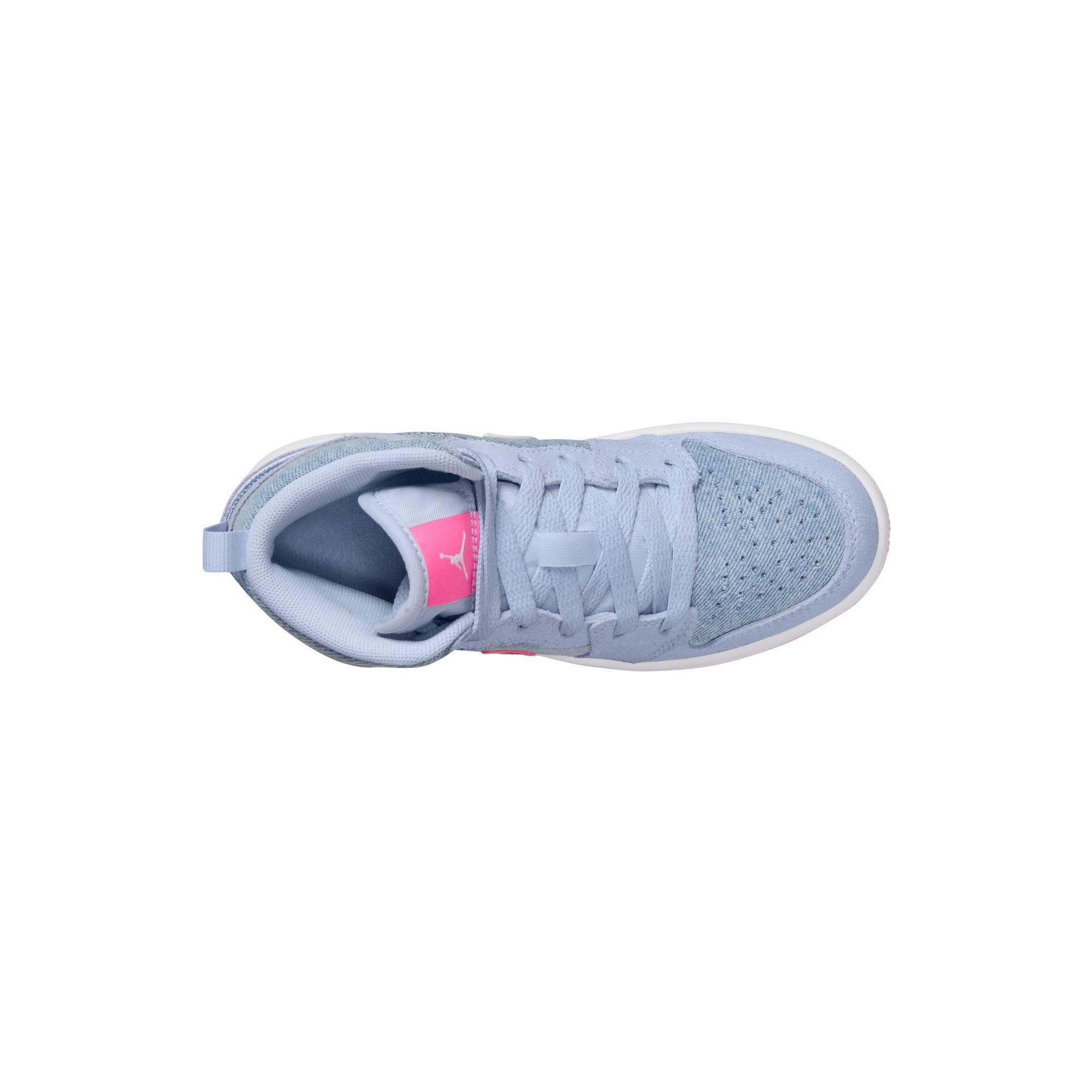 Jordan 1 Mid SE Preschool Girls' "Cobalt Bliss/Pink/White" Shoe