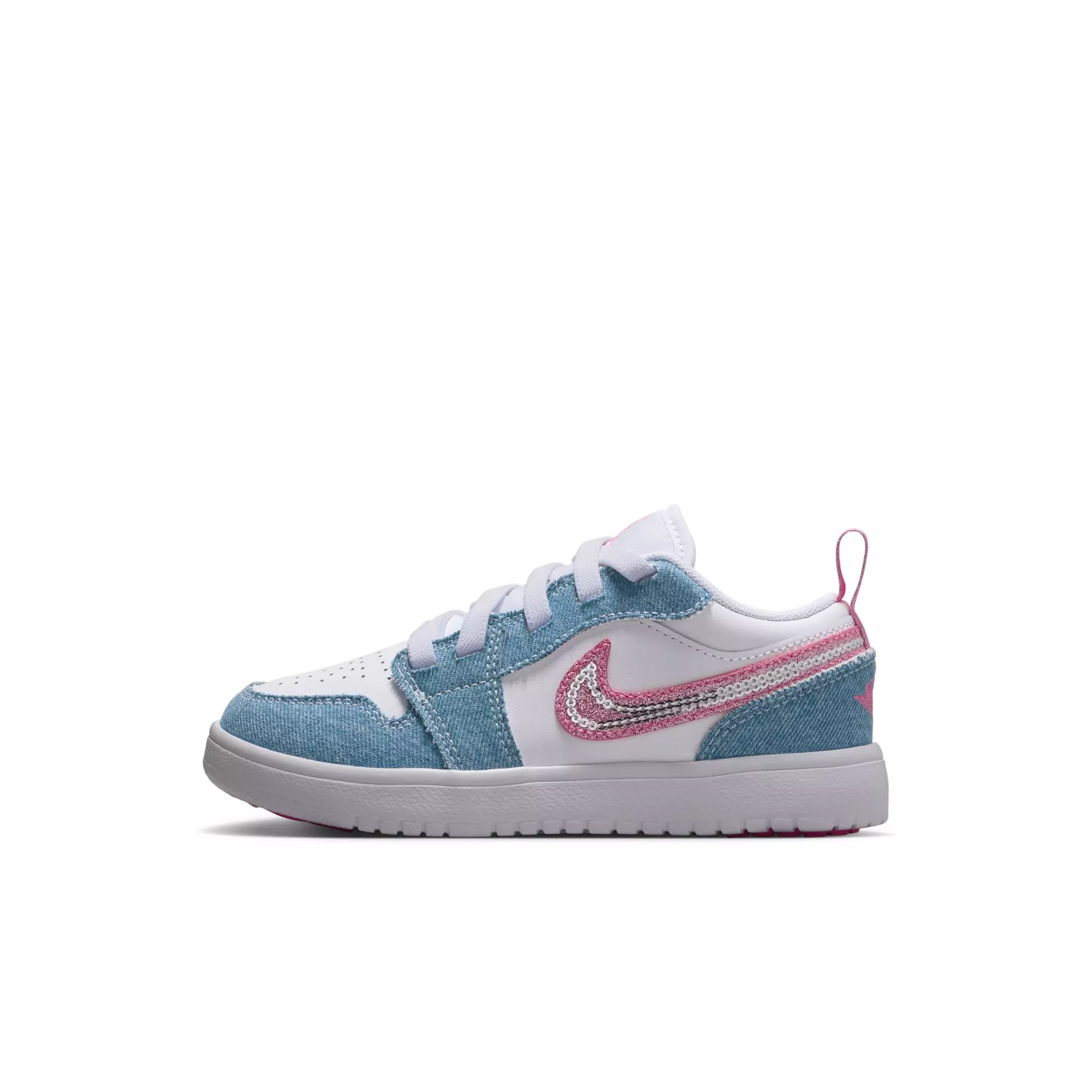 Jordan 1 Low Alt SE "Cobalt Bliss/Pink Glow/White" Preschool Girls' Shoe - BLUE/PINK